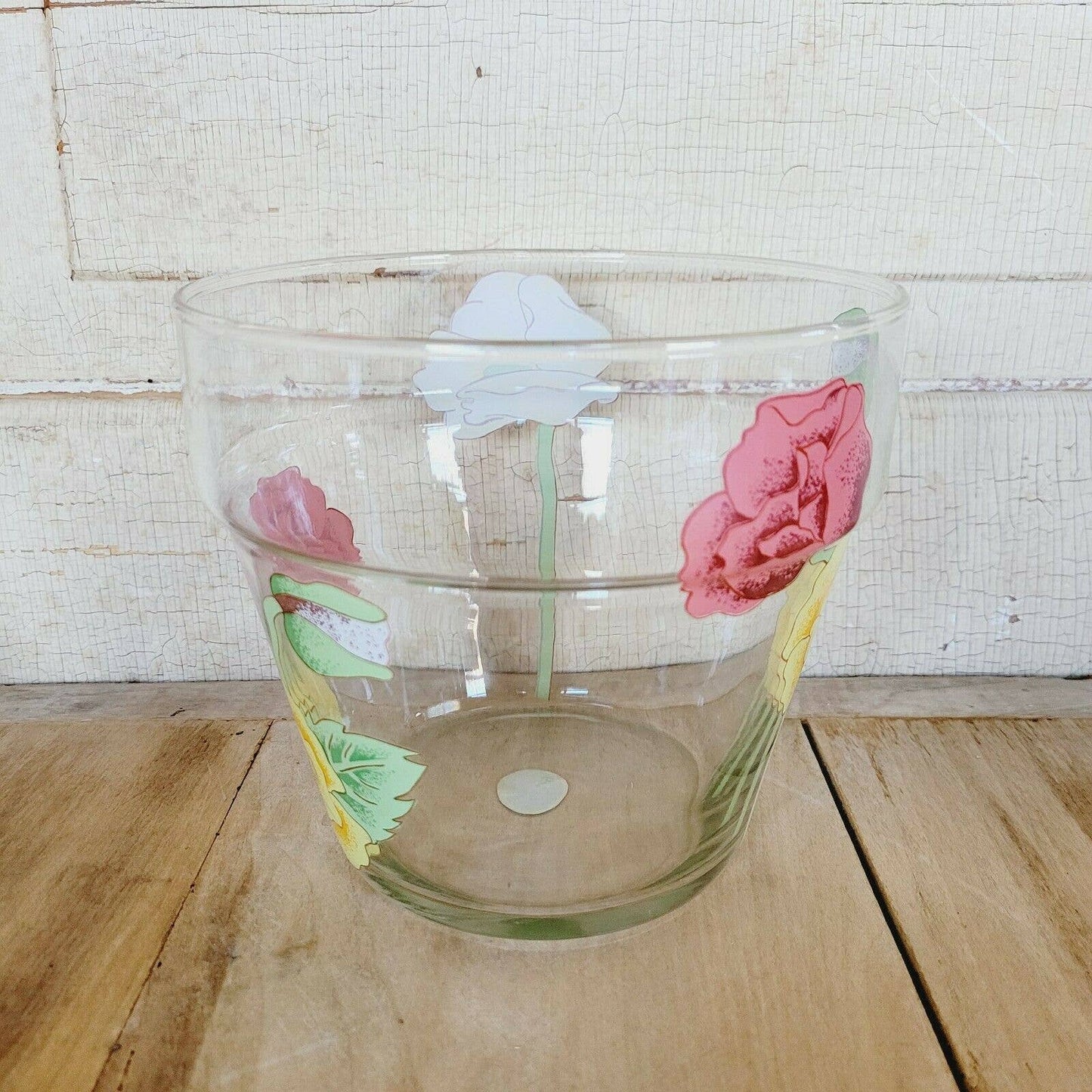 Vintage Dorothy Thorpe Glass Flower Pot Planter.