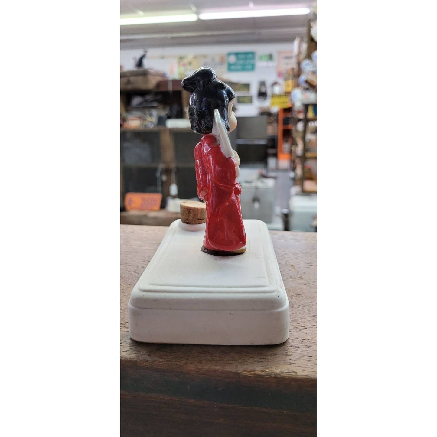 Vintage TEVVY Geisha Advertising Ink Well Paperweight