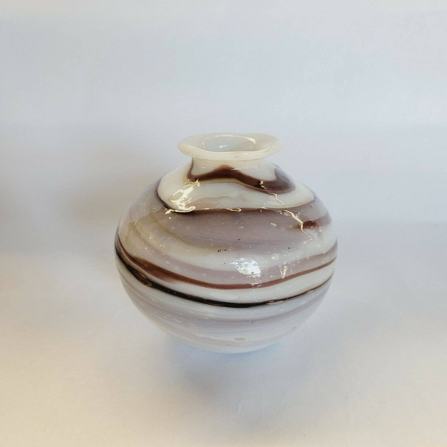 Vintage Art Glass Ball Globe Vase Hand blown.