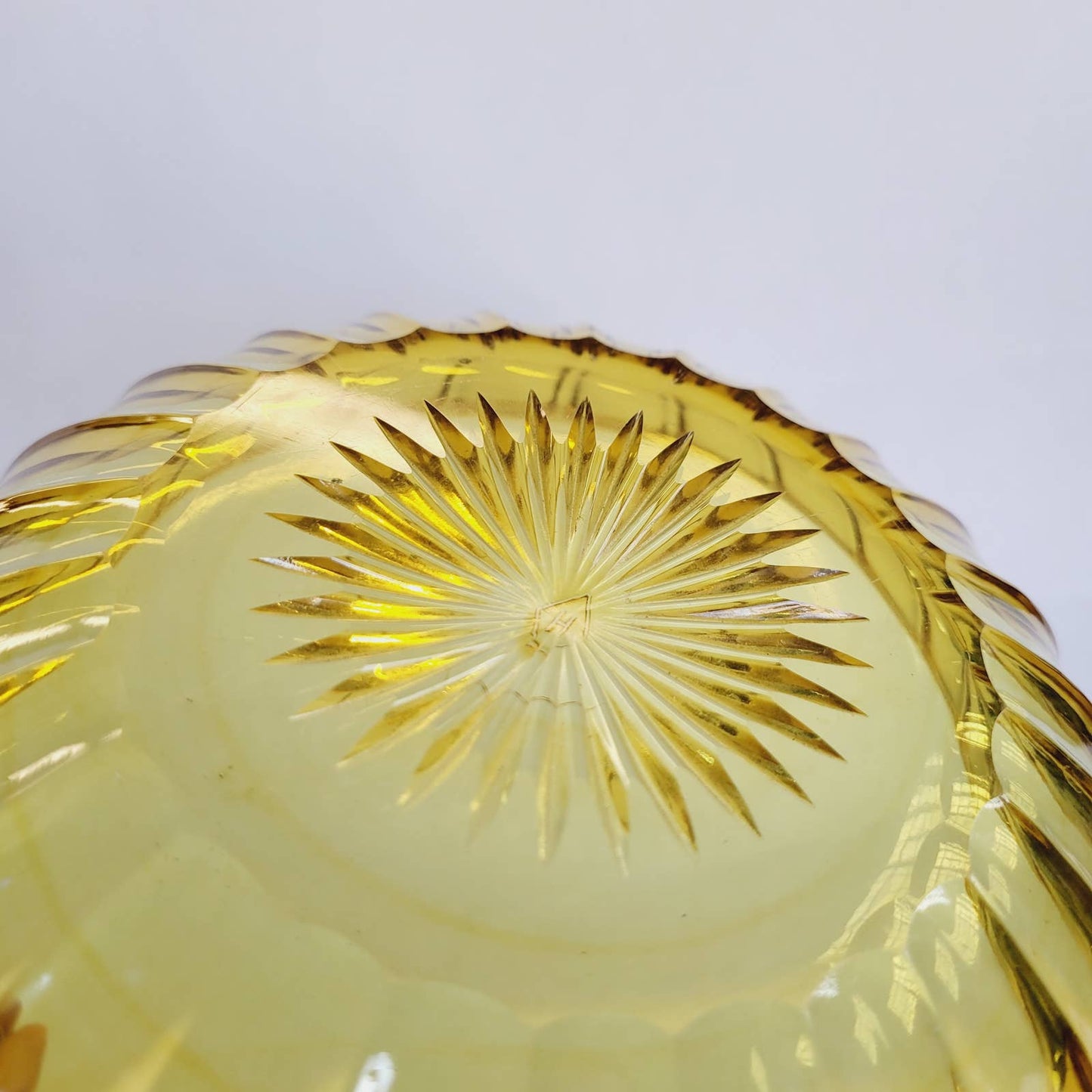 Vintage Heisey Amber Panel Bowl 9 1/2"