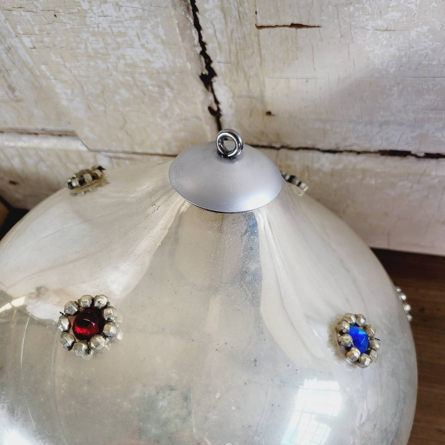 Antique Jumbo XL Mercury Glass Store Display Christmas Ornament 10"