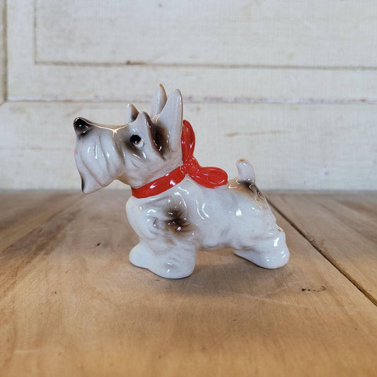 Vintage Terrier Dog with Bow