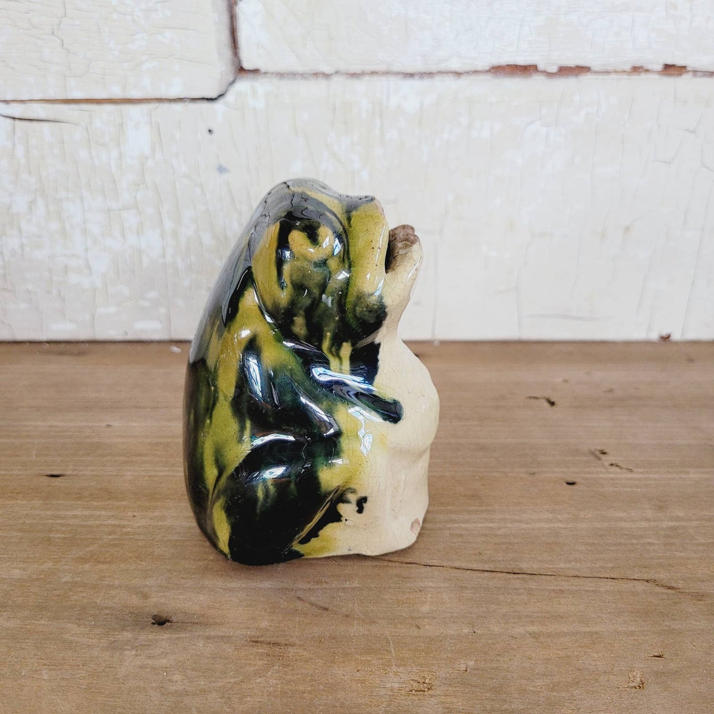 Vintage Seated Frog Roseville Pottery Still Bank