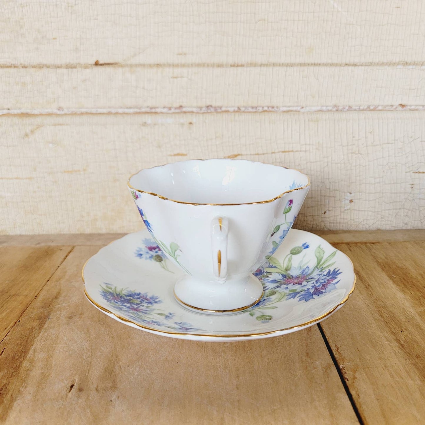 Vintage 1940s Hammersley & Co Teacup & Saucer Cornflower