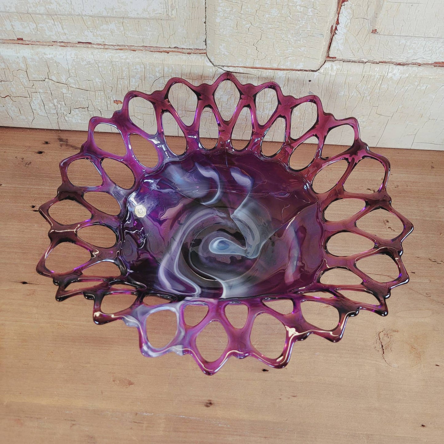 Vintage Westmoreland Purple Slag Glass Banana Bowl