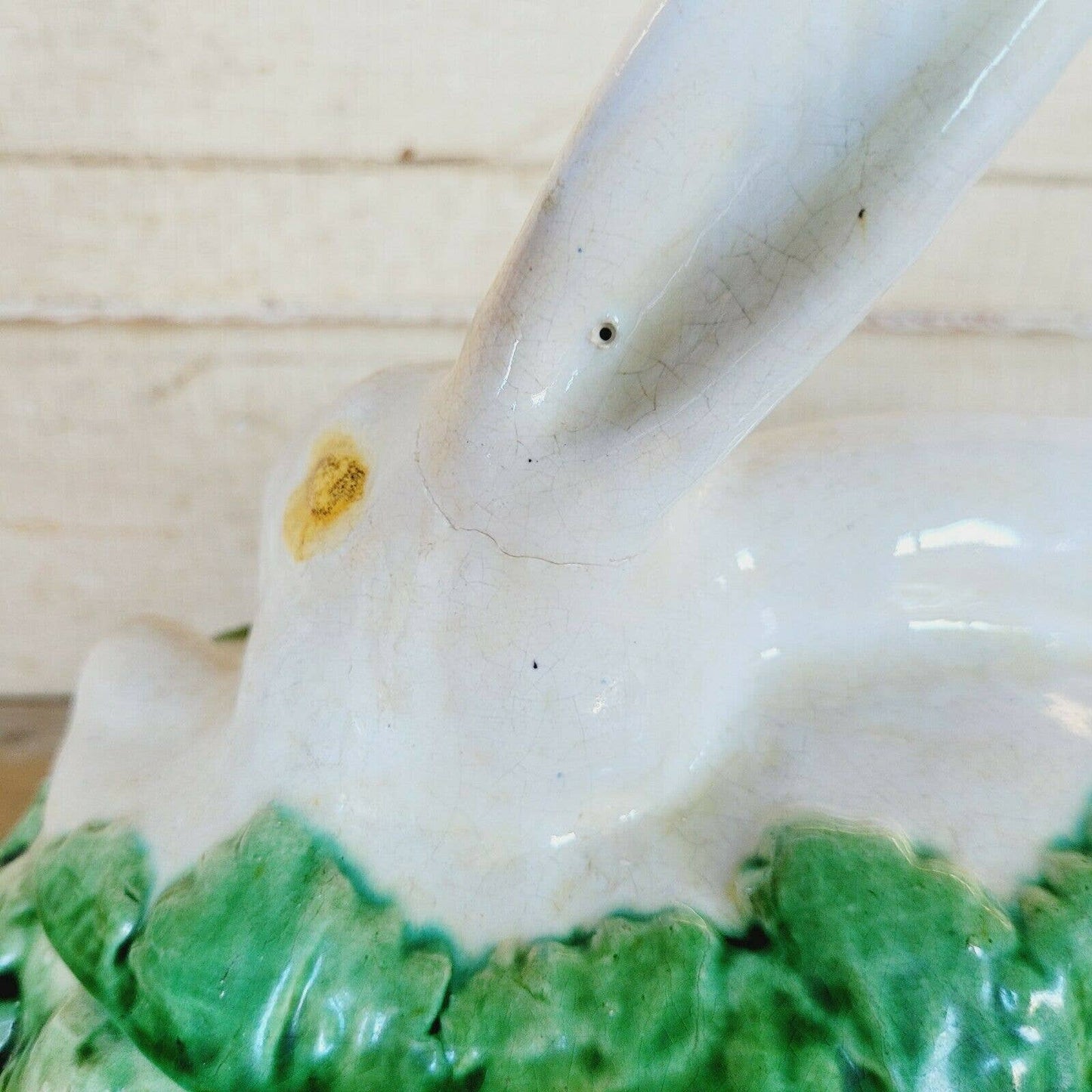 Antique MAJOLICA RABBIT SOUP TUREEN with Ladle.