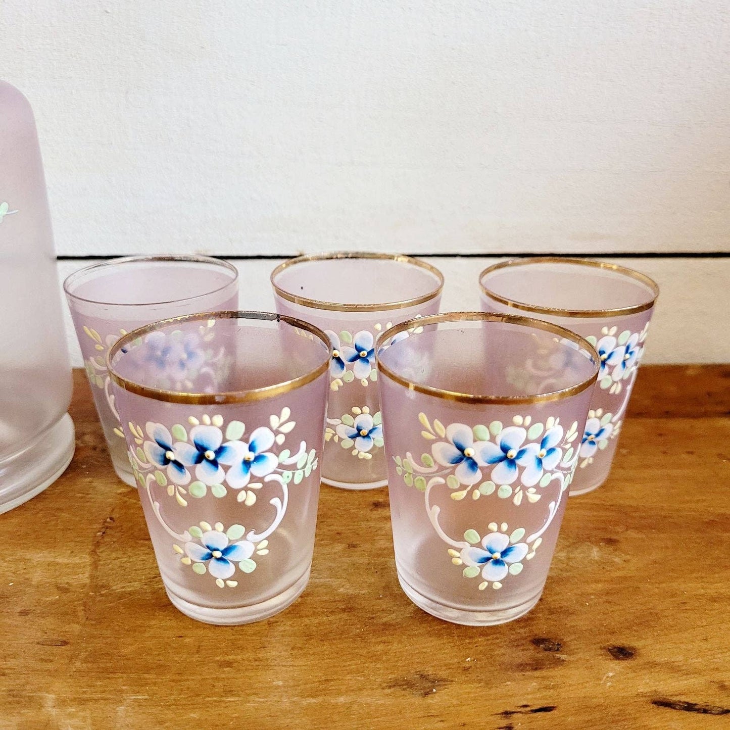 Vintage Bohemian Glass Decanter Set