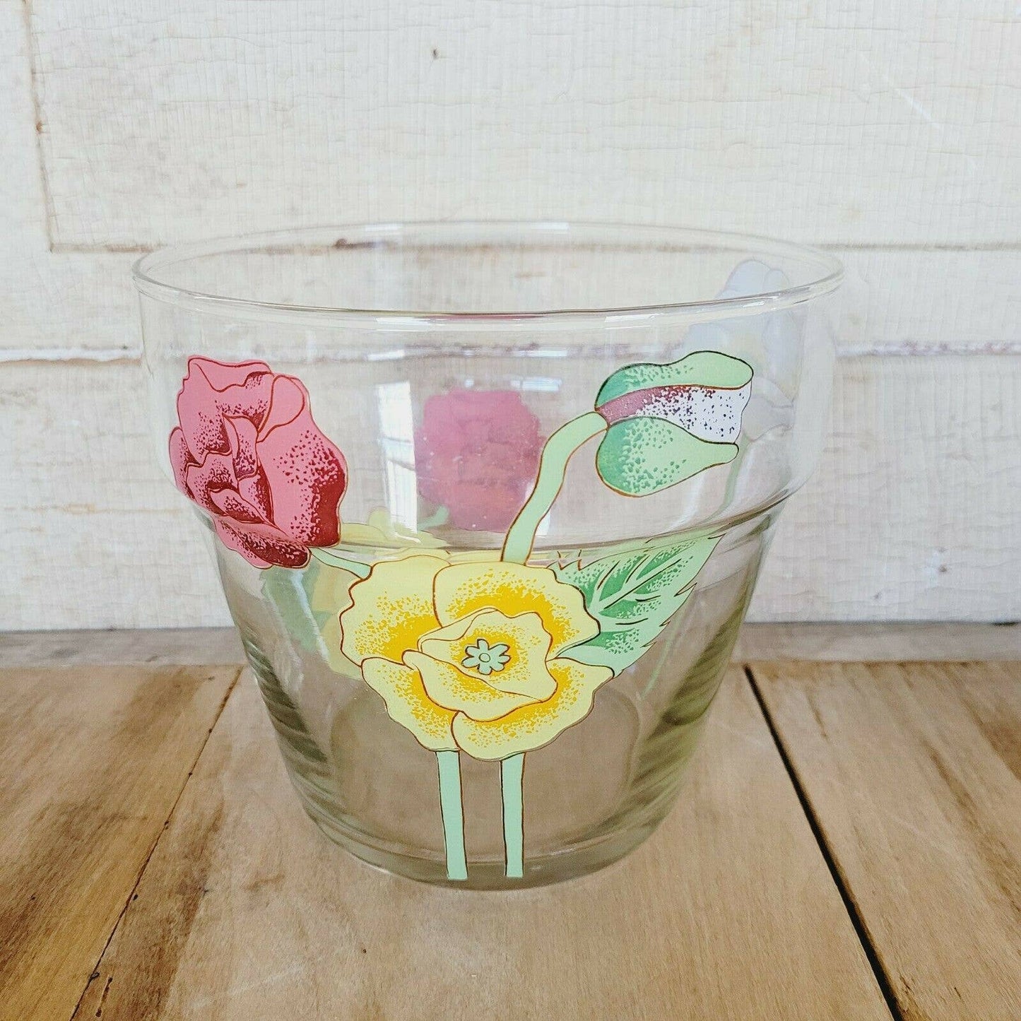 Vintage Dorothy Thorpe Glass Flower Pot Planter.