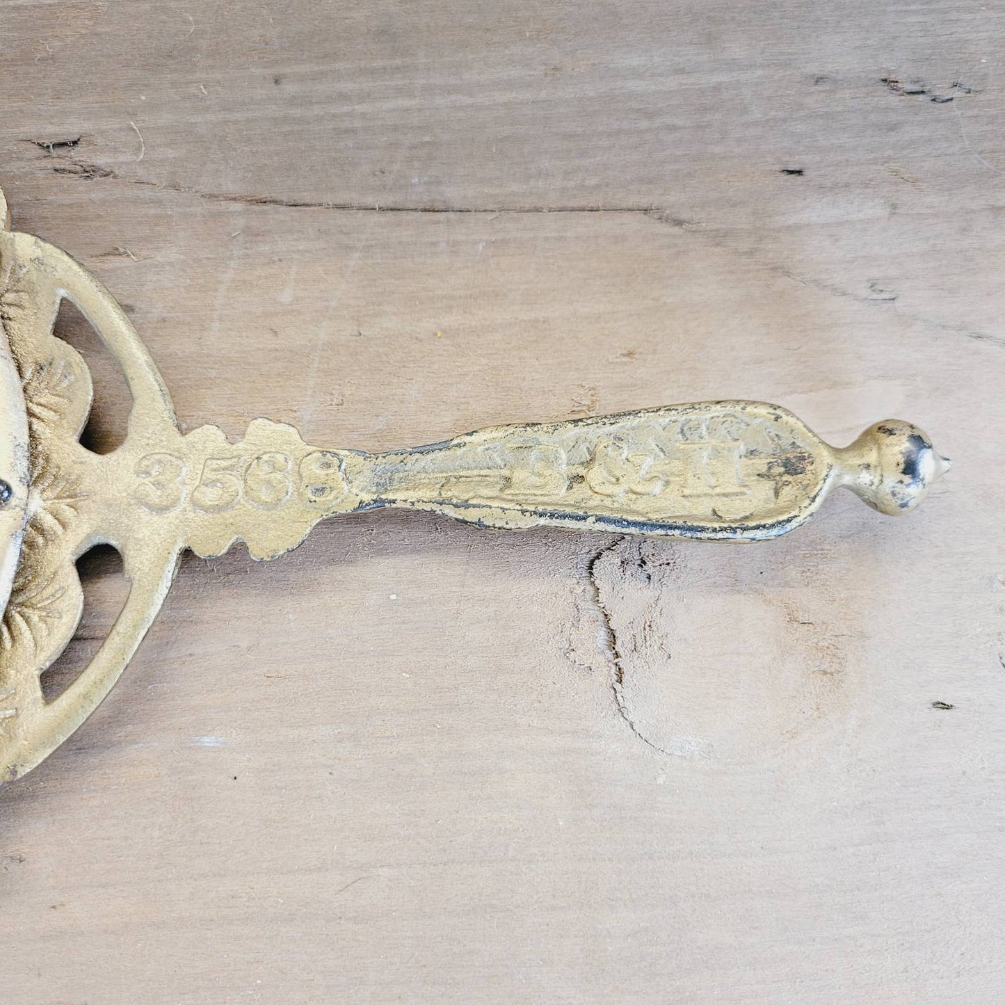 Antique Bradley & Hubbard #3568 Gilded Cast Iron Art Hand Mirror