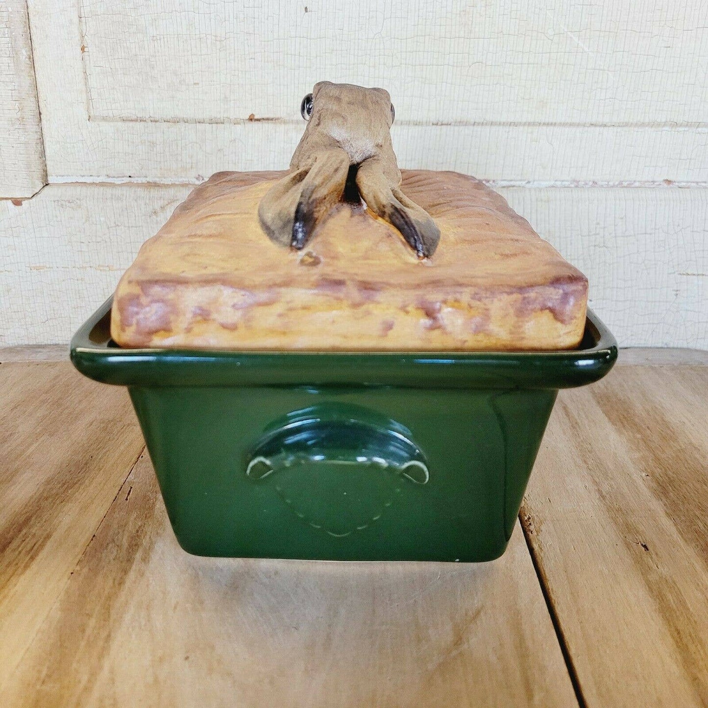 Vintage Pillivuyt France #4 Hare Rabbit Majolica Terrine Casserole Glass Eyes