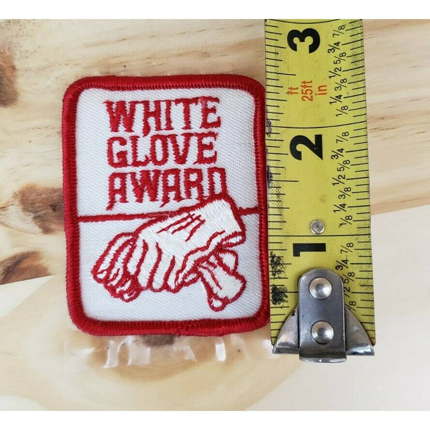 Vintage KFC Kentucky Fried Chicken Embroidery Patch White Glove Award NOS