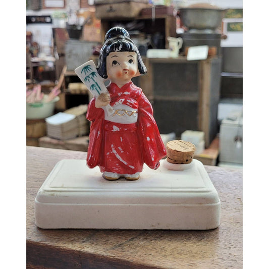 Vintage TEVVY Geisha Advertising Ink Well Paperweight