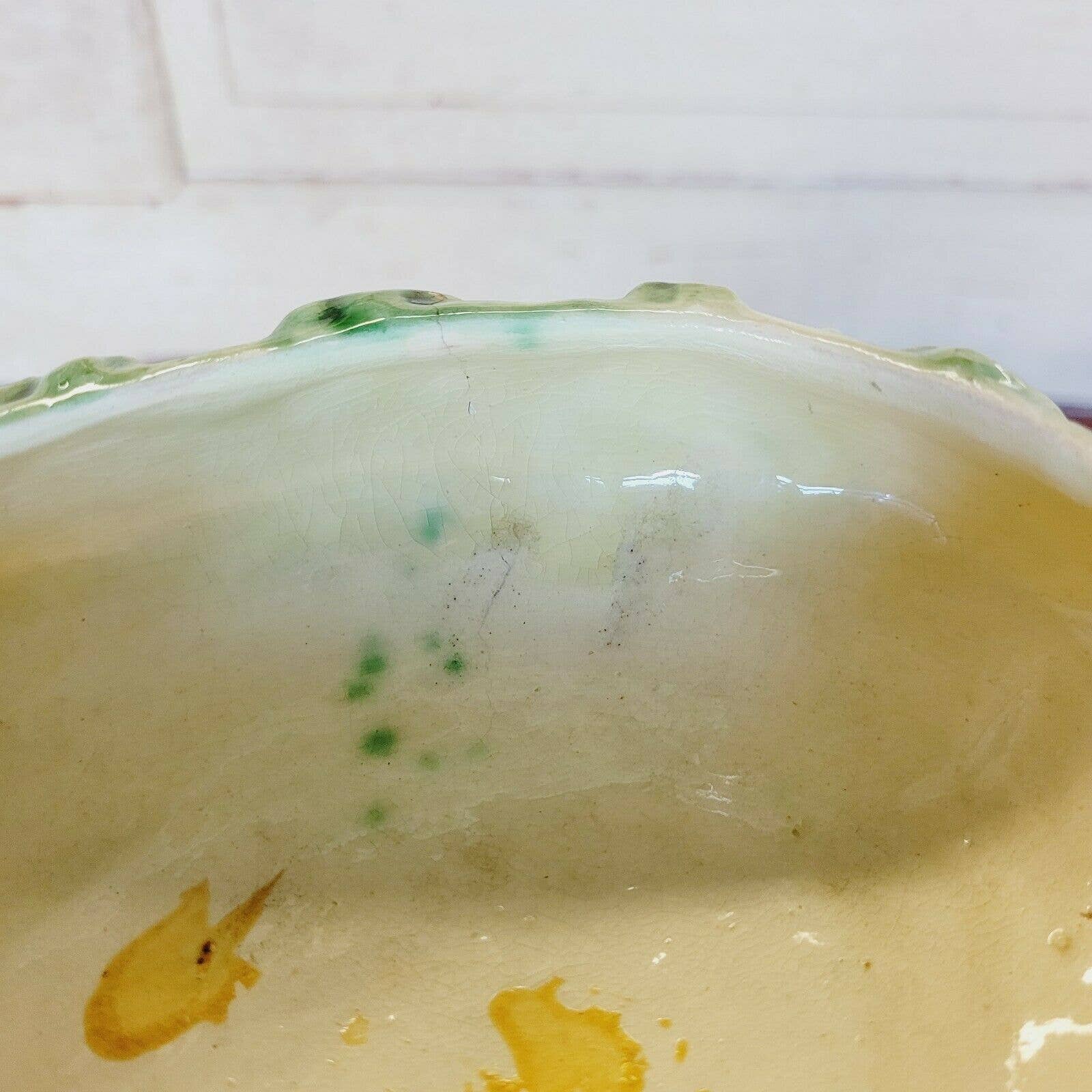 Antique MAJOLICA RABBIT SOUP TUREEN with Ladle.
