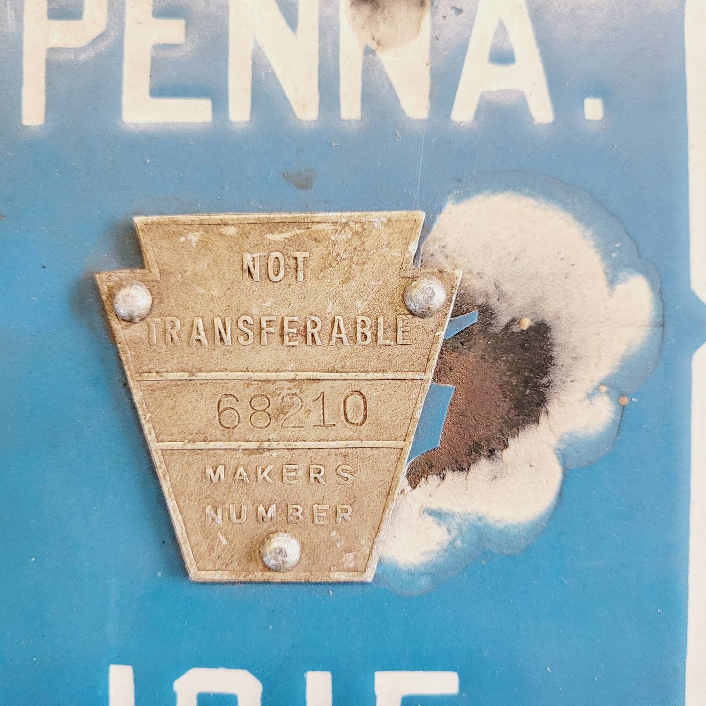 Pair 1915 PORCELAIN PENNSYLVANIA LICENSE PLATE VINTAGE AUTOMOBILIA