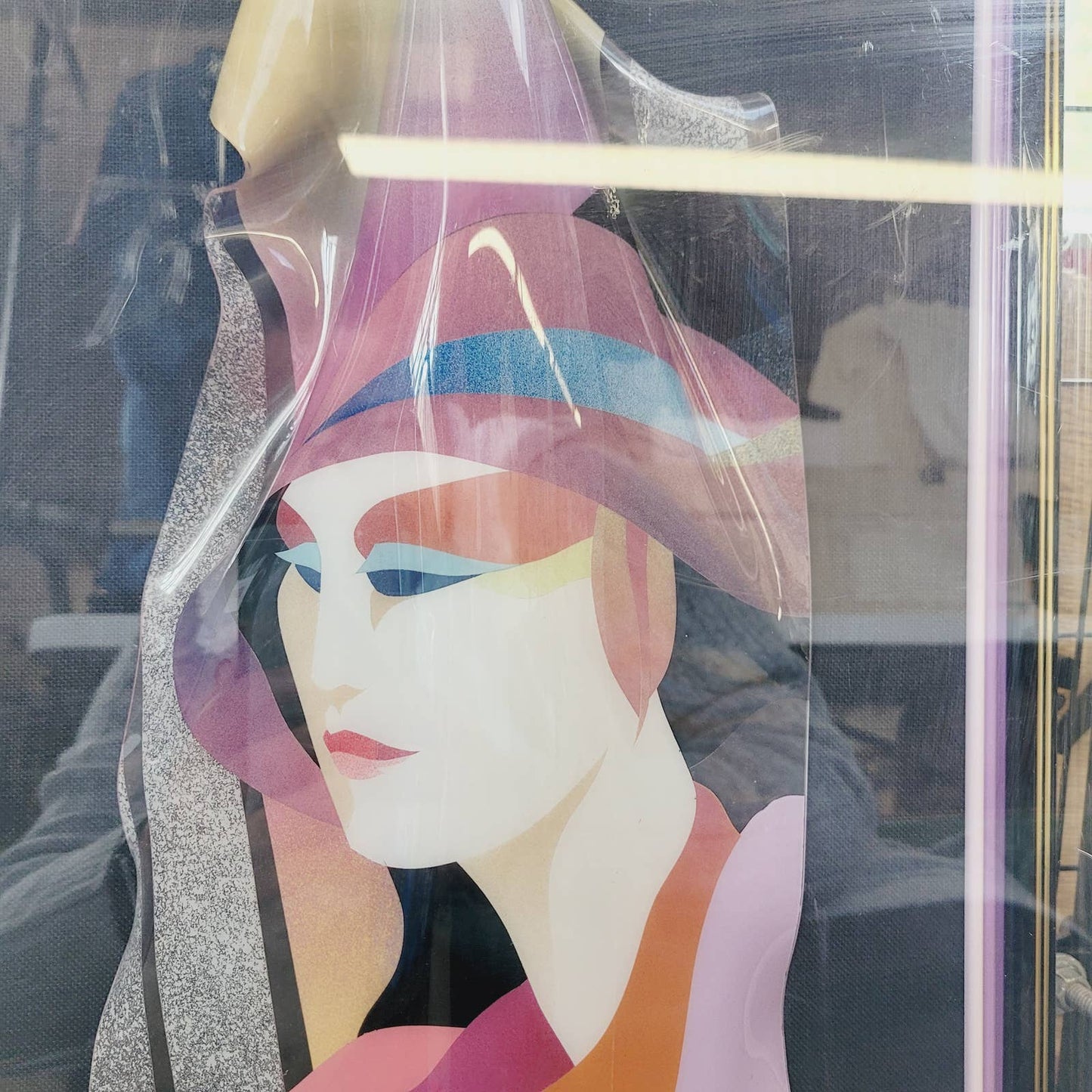 1990 Ned Moulton Rag Time Rose Plexiglass Sculpture in Case