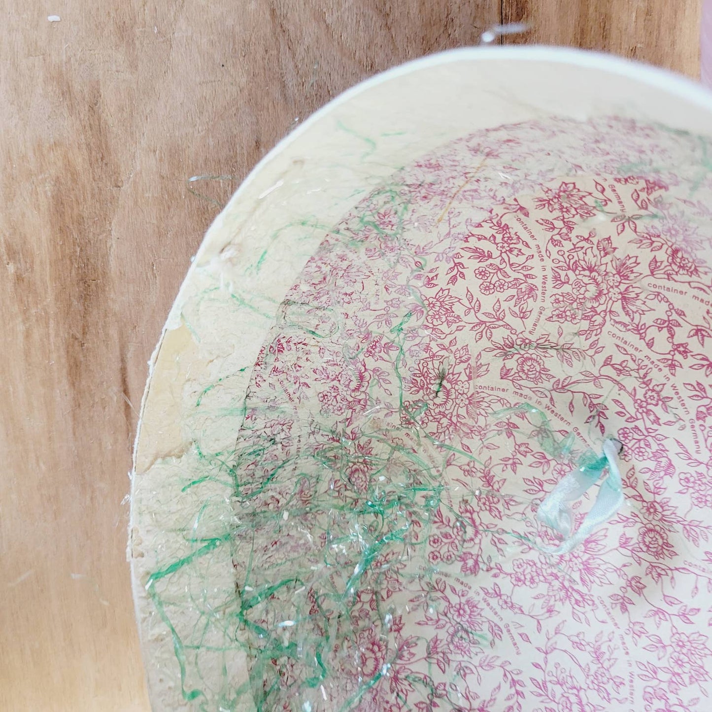Vintage 10" Paper Mache Egg Western Germany Flowers