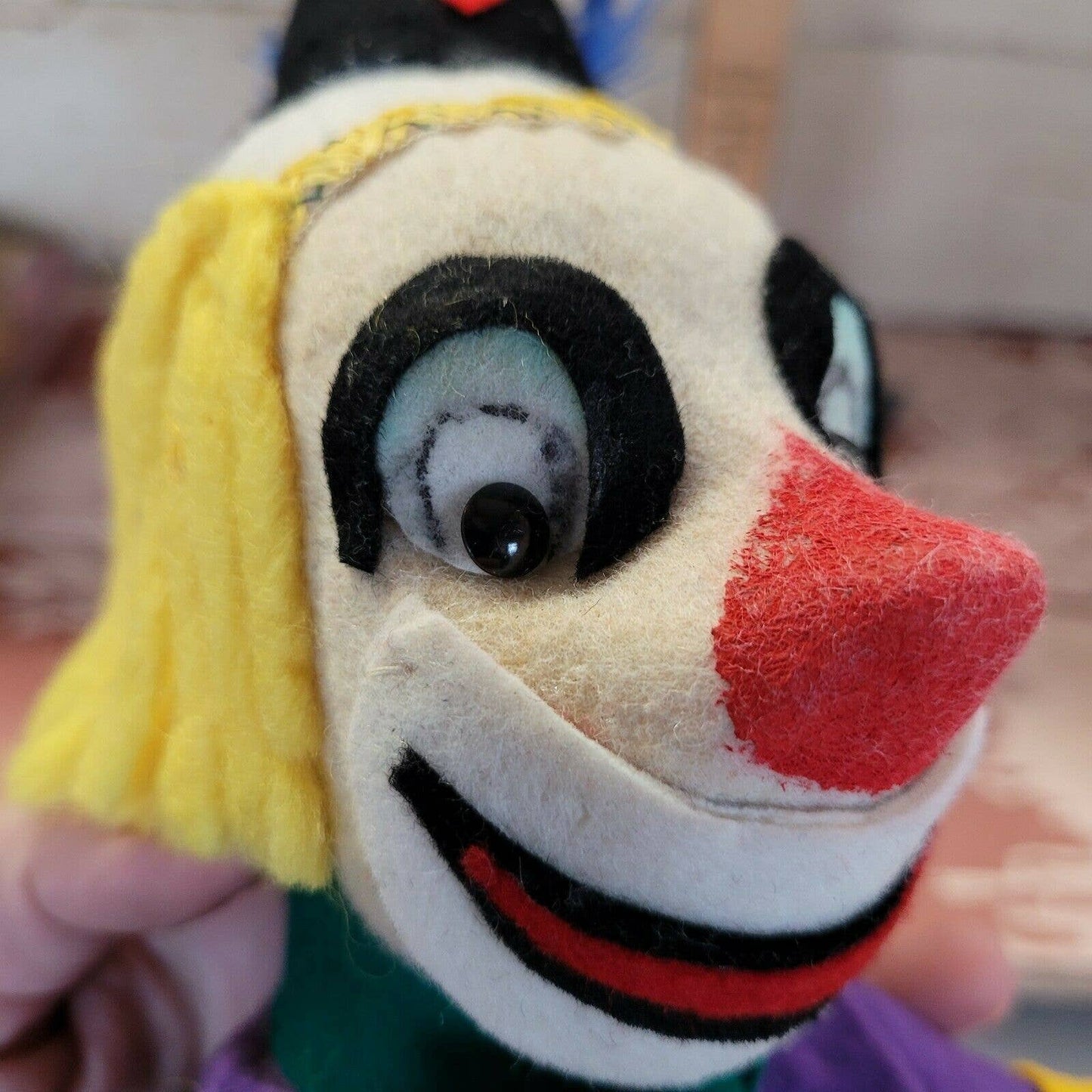 Rare Else Hecht Hand Puppet ~ German Felt Toy Elf Clown Doll w/ tag