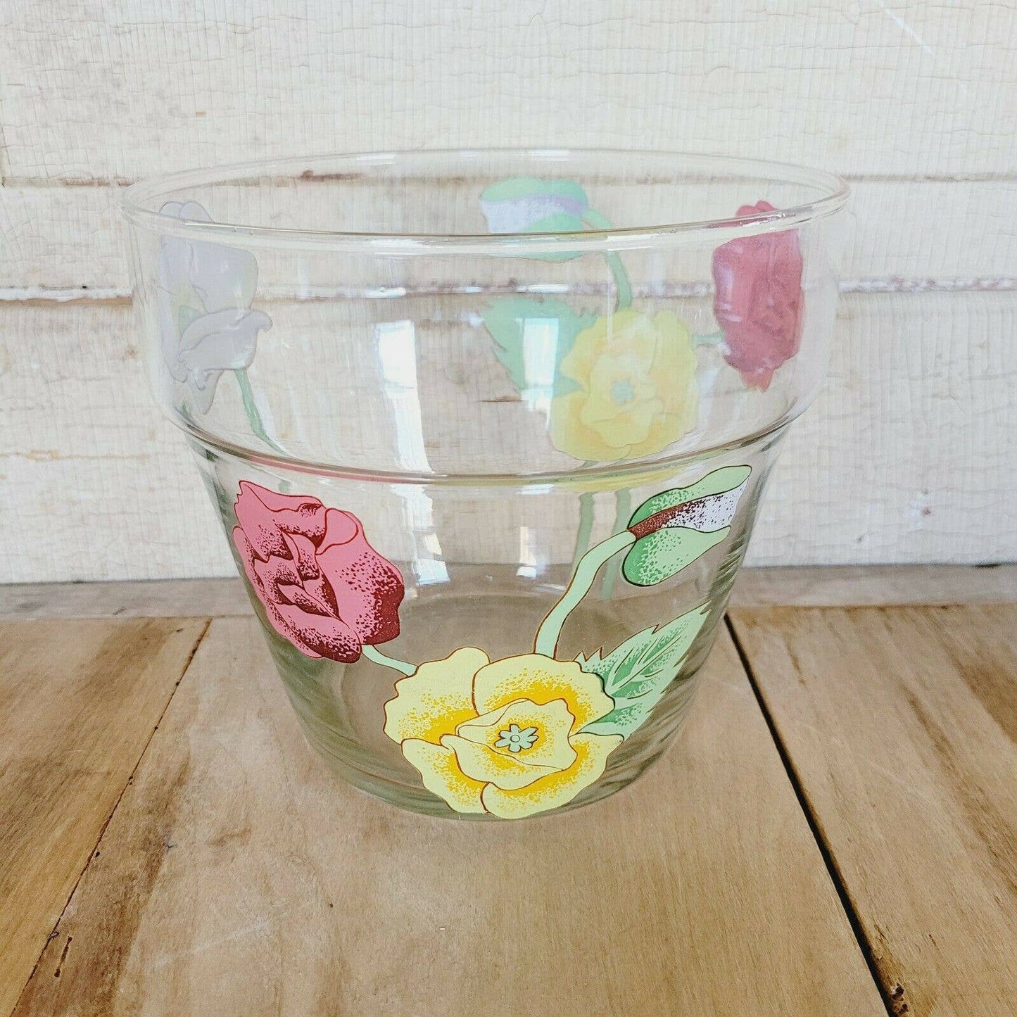Vintage Dorothy Thorpe Glass Flower Pot Planter.