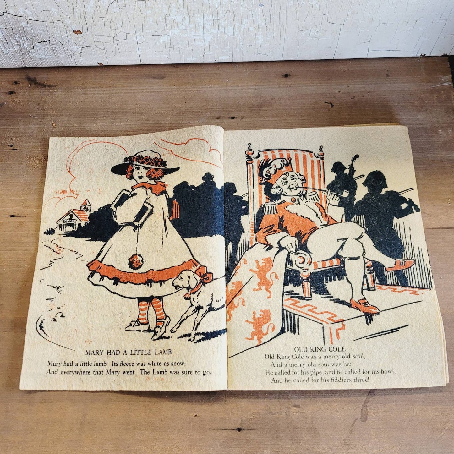 1927 Mother Goose Nursery Rhymes Felt Book