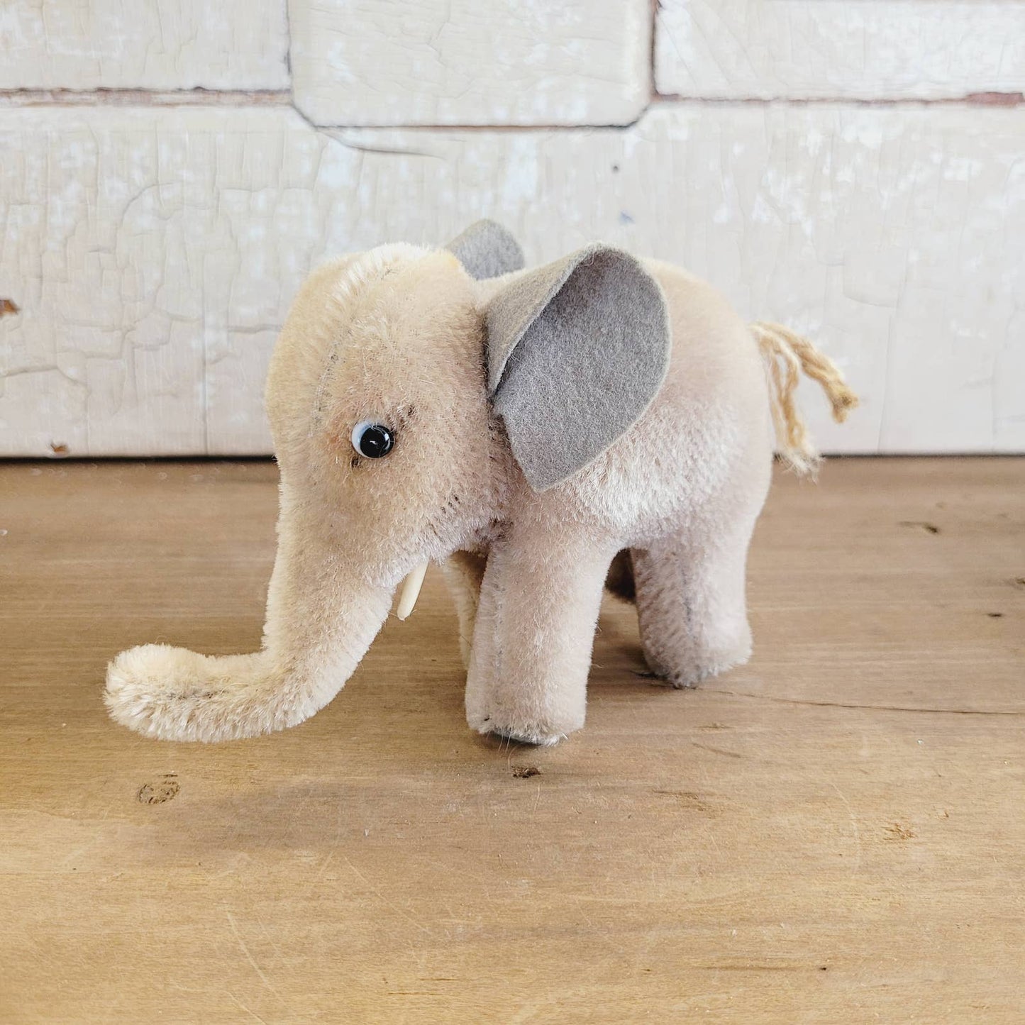 Vintage Steiff Standing Elephant Mohair With Tusks