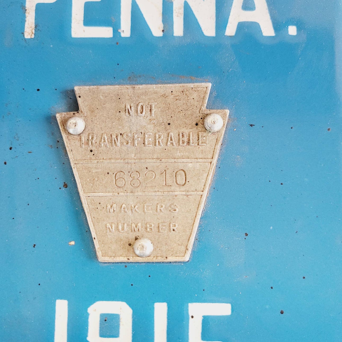 Pair 1915 PORCELAIN PENNSYLVANIA LICENSE PLATE VINTAGE AUTOMOBILIA