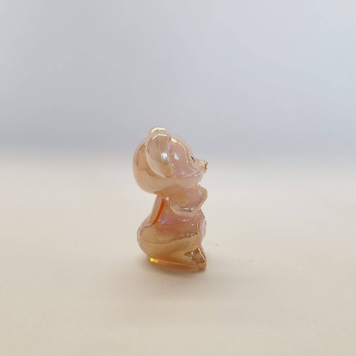 Boyd Glass Mouse Pink Carnival Painted