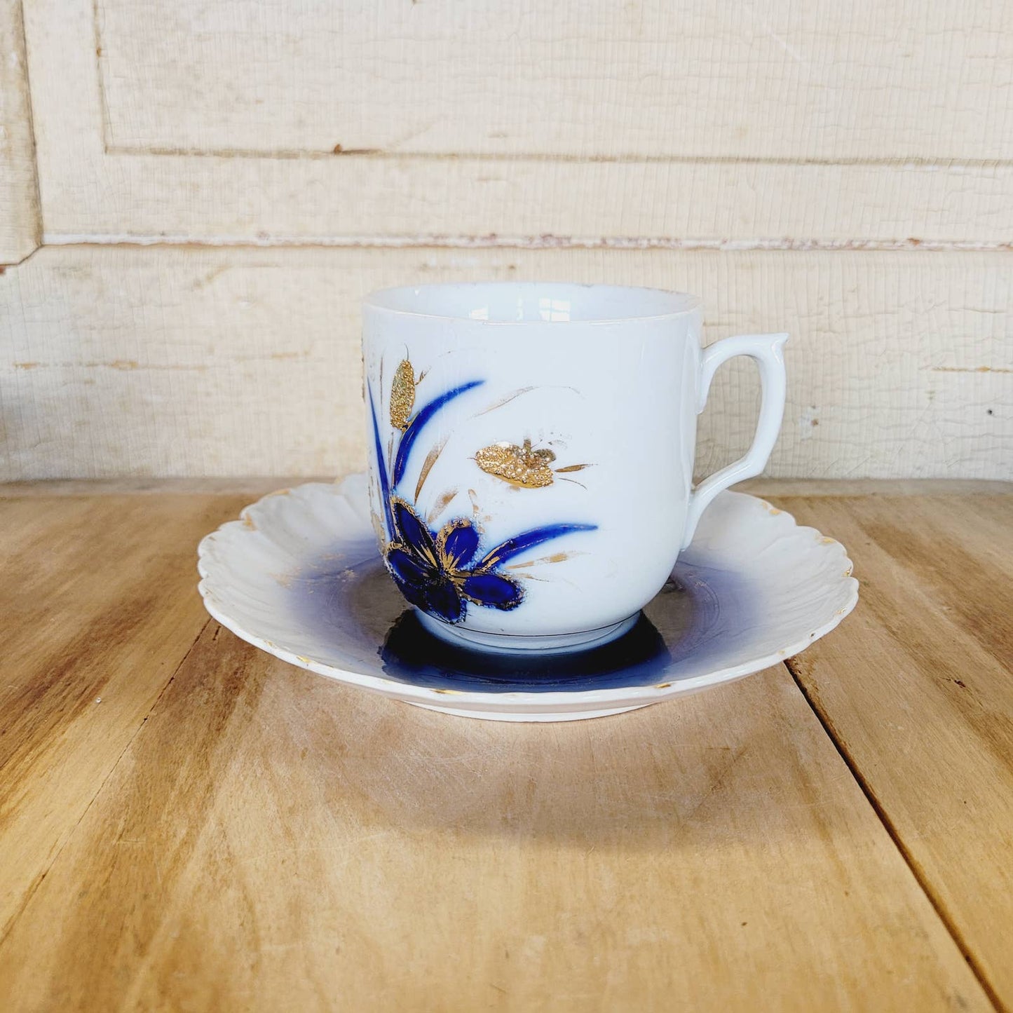 Antique Porcelain Mustache Cup and Saucer Germany