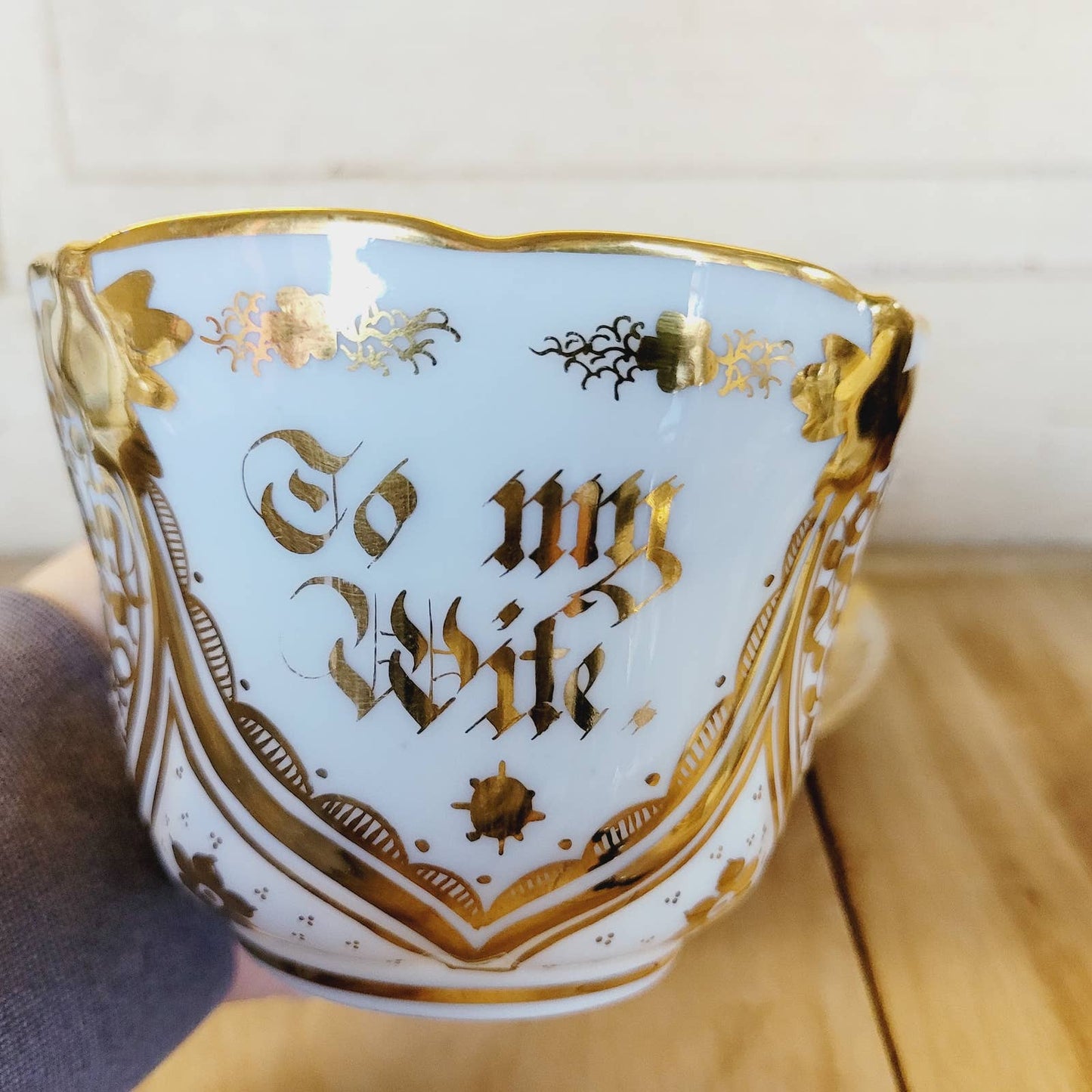 Antique Oversized Cup and Saucer To My Wife