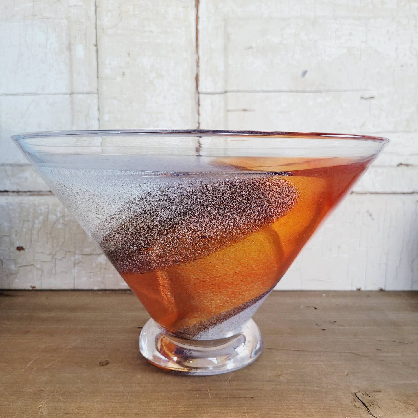 KOSTA BODA TWISTER BOWL BY KJELL ENGMAN, SIGNED, NUMBERED, MCM, LARGE