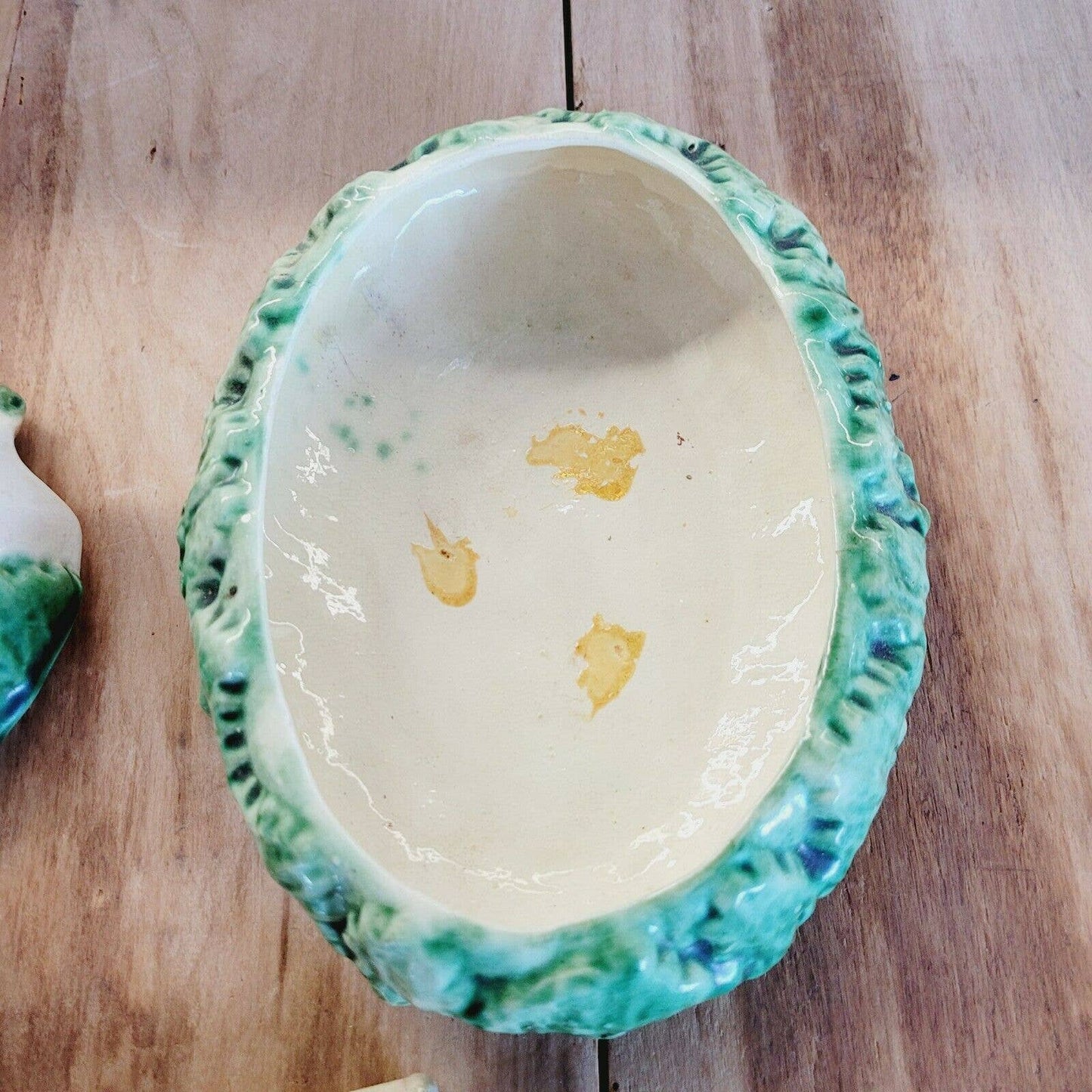 Antique MAJOLICA RABBIT SOUP TUREEN with Ladle.