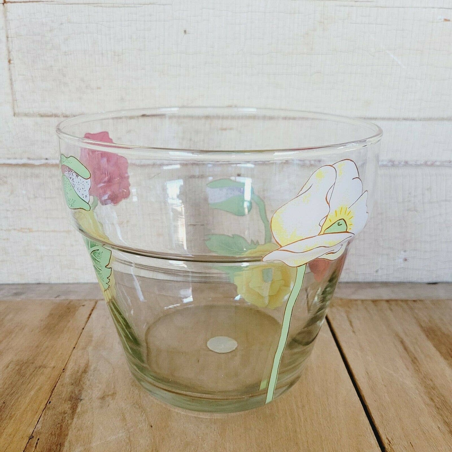 Vintage Dorothy Thorpe Glass Flower Pot Planter.