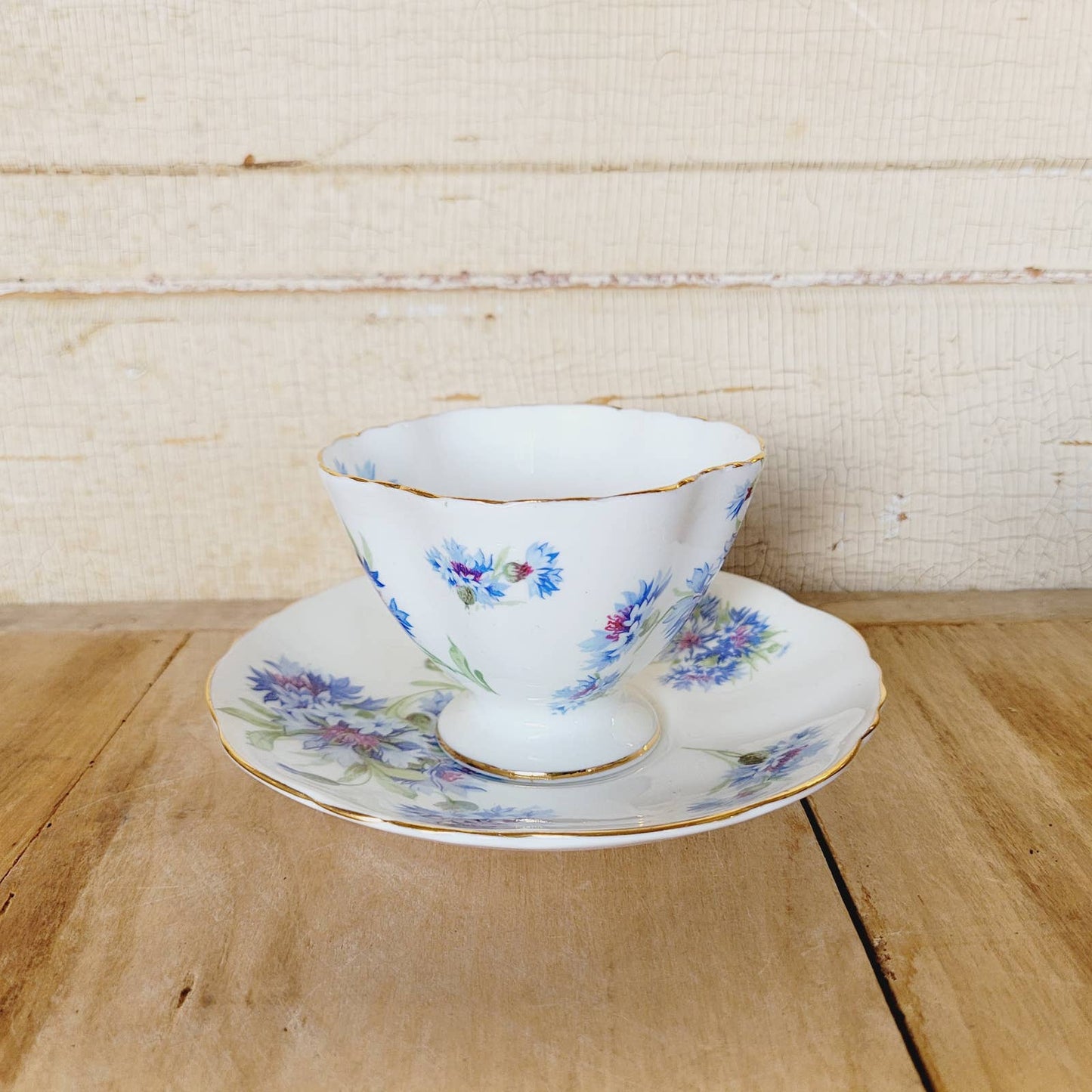 Vintage 1940s Hammersley & Co Teacup & Saucer Cornflower