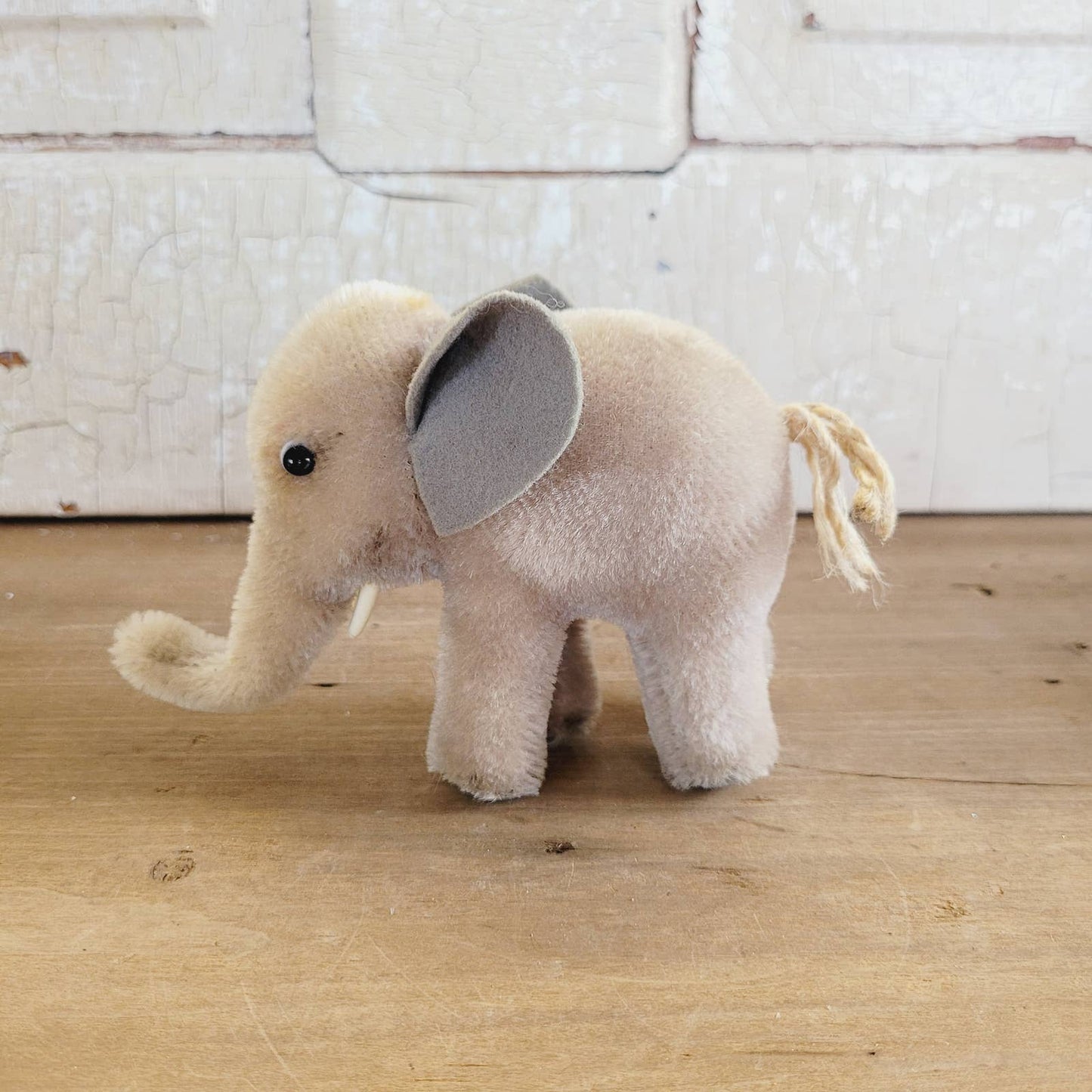 Vintage Steiff Standing Elephant Mohair With Tusks