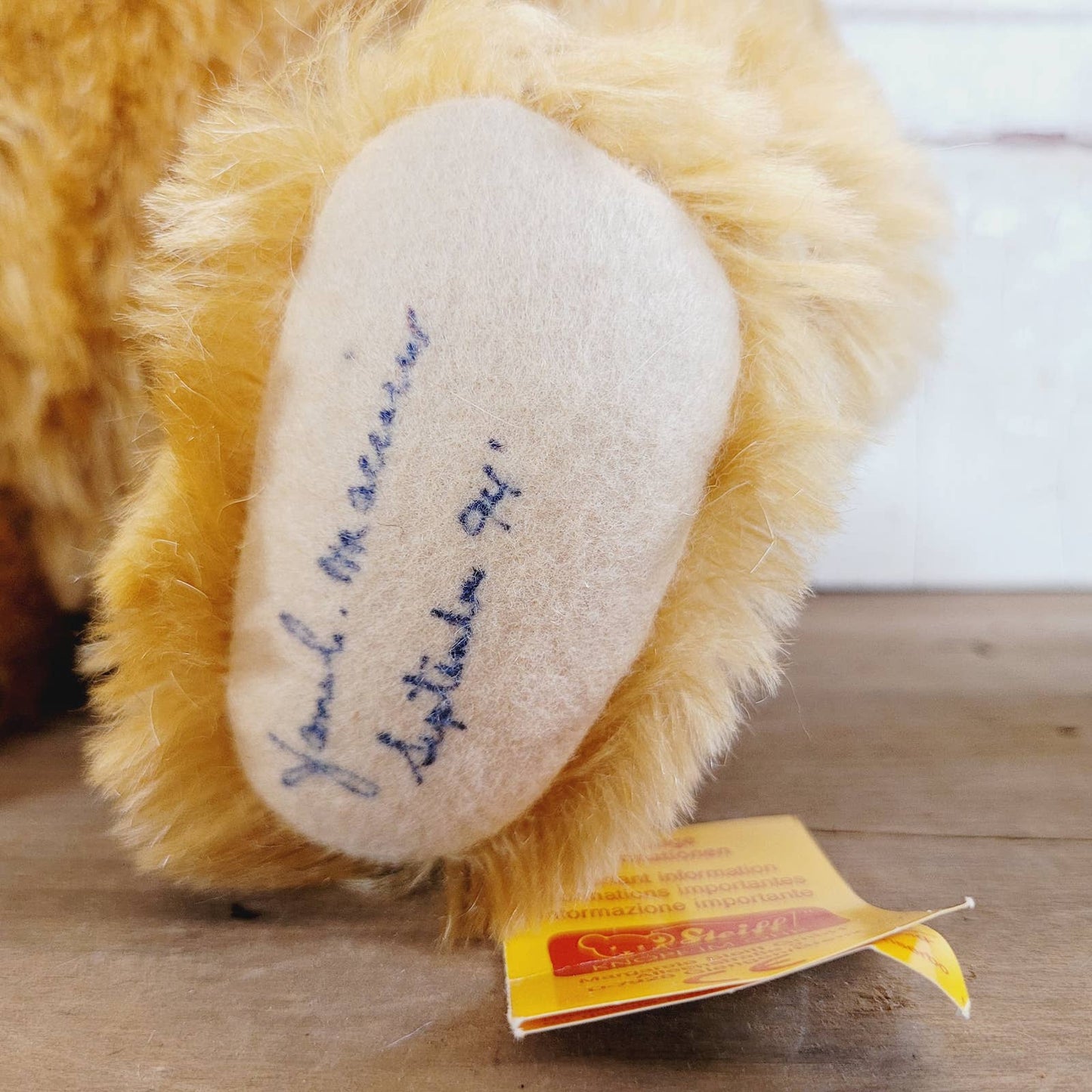 STEIFF Germany Musical Teddy Bear 011214 Mohair Jointed Button/Tags Signed