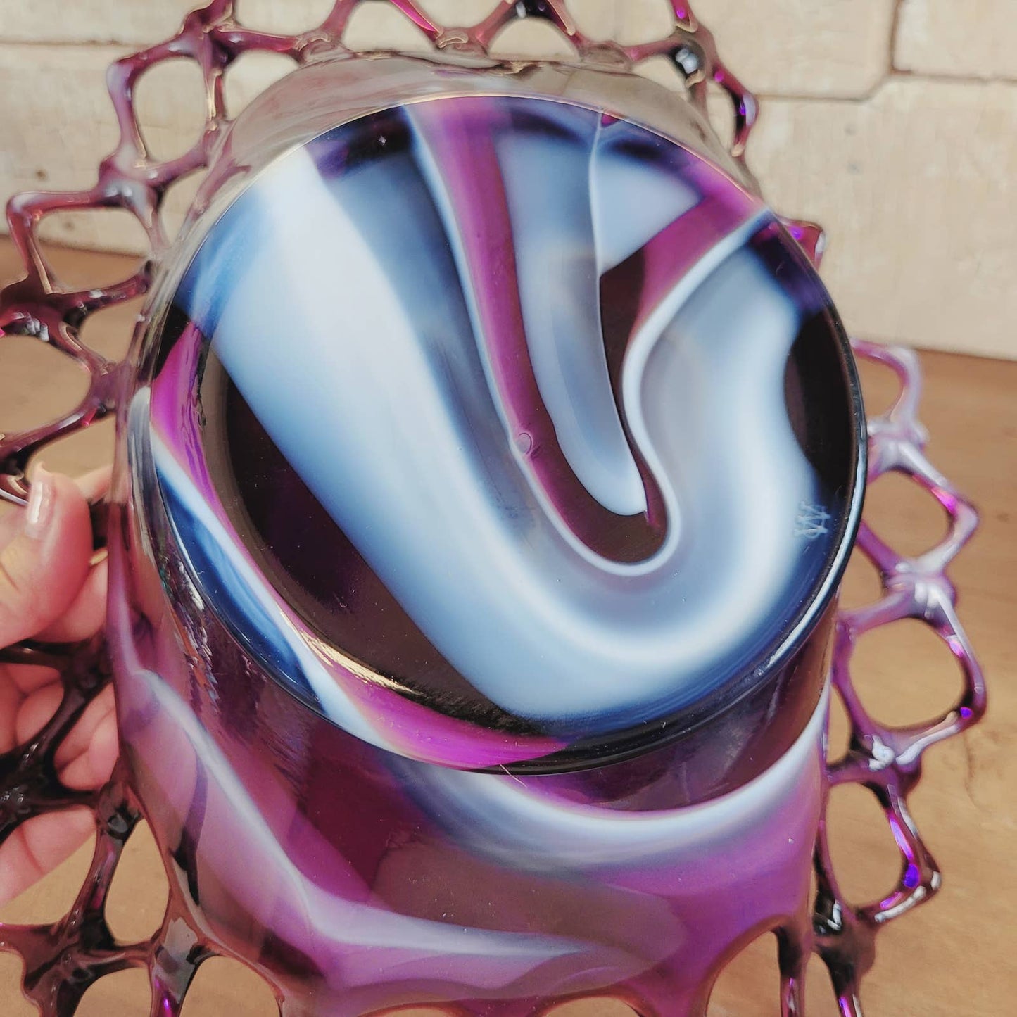 Vintage Westmoreland Purple Slag Glass Banana Bowl