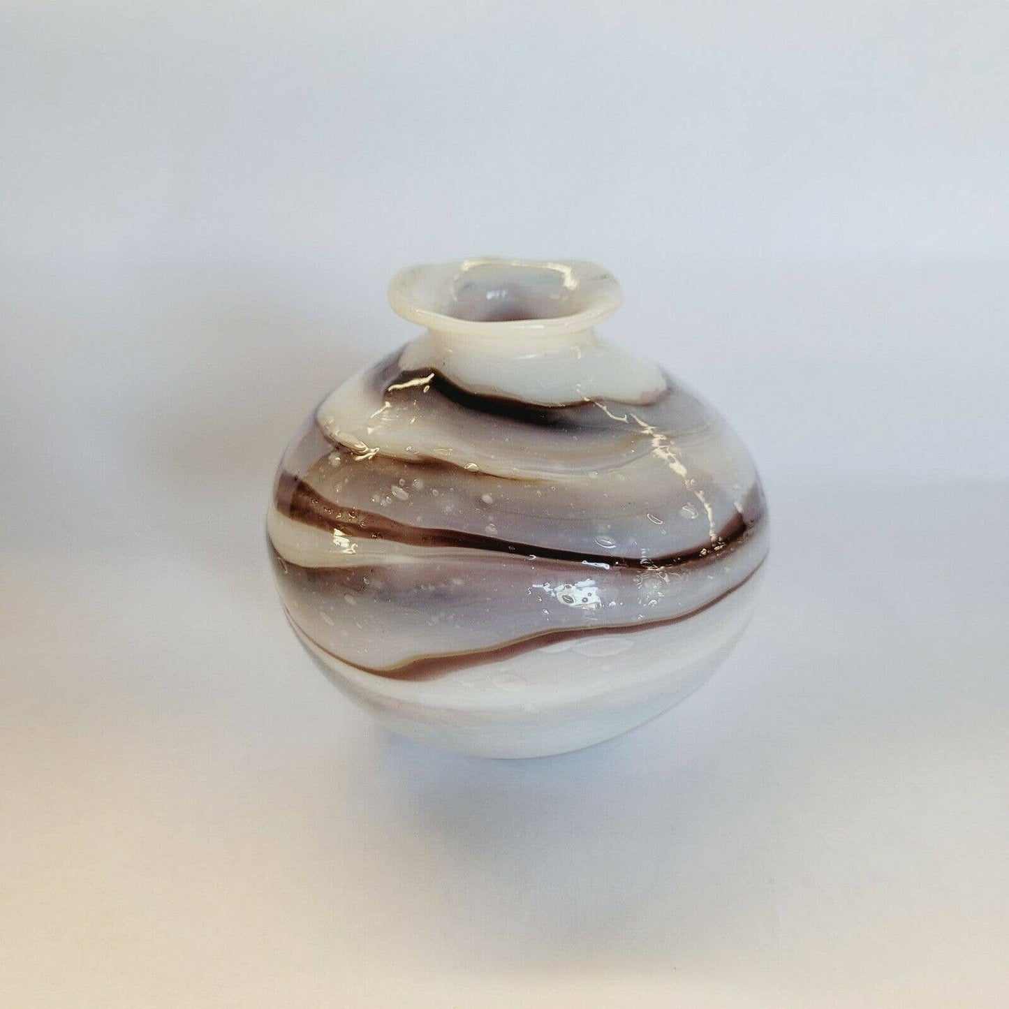 Vintage Art Glass Ball Globe Vase Hand blown.