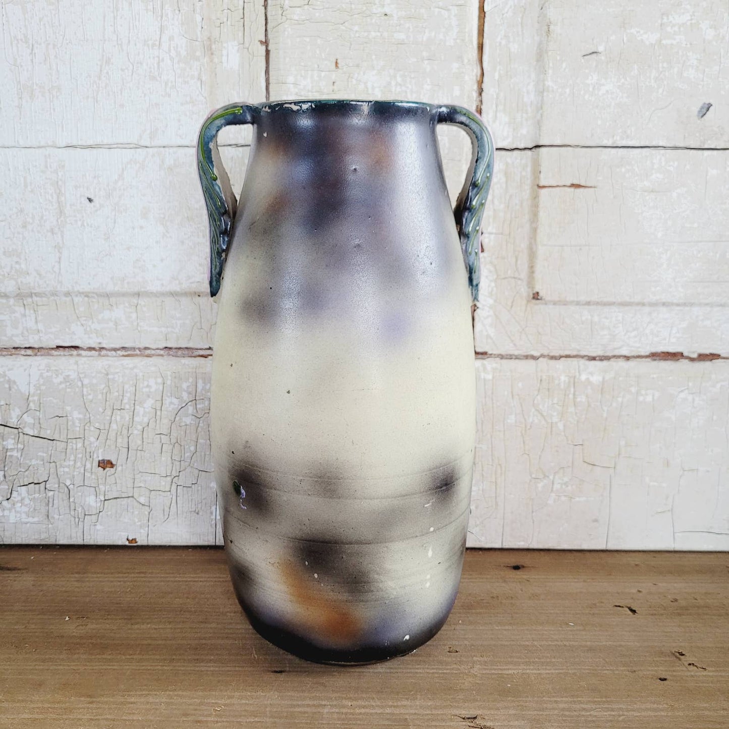 Vintage Satsuma Moriage Vase with Handles Made in Japan