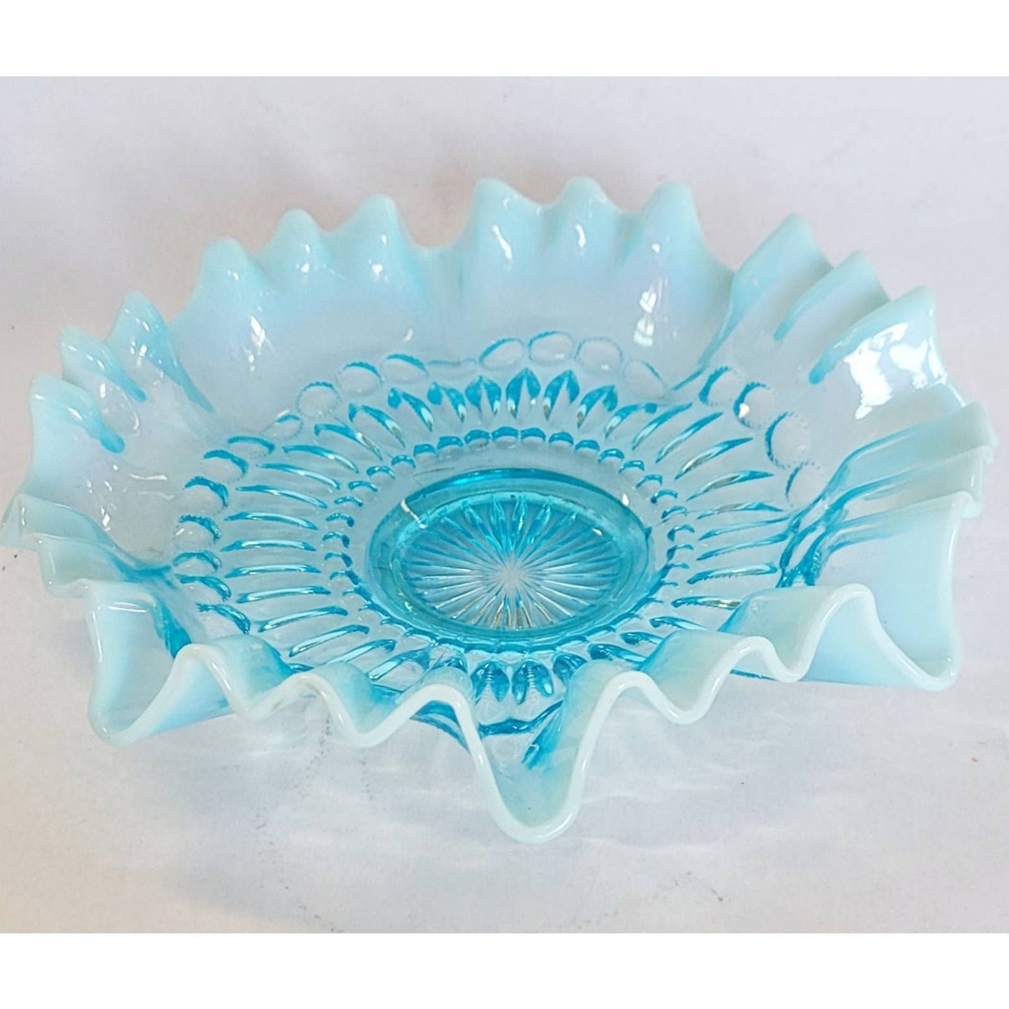 Vintage Jefferson Blue Opalescent Bowl