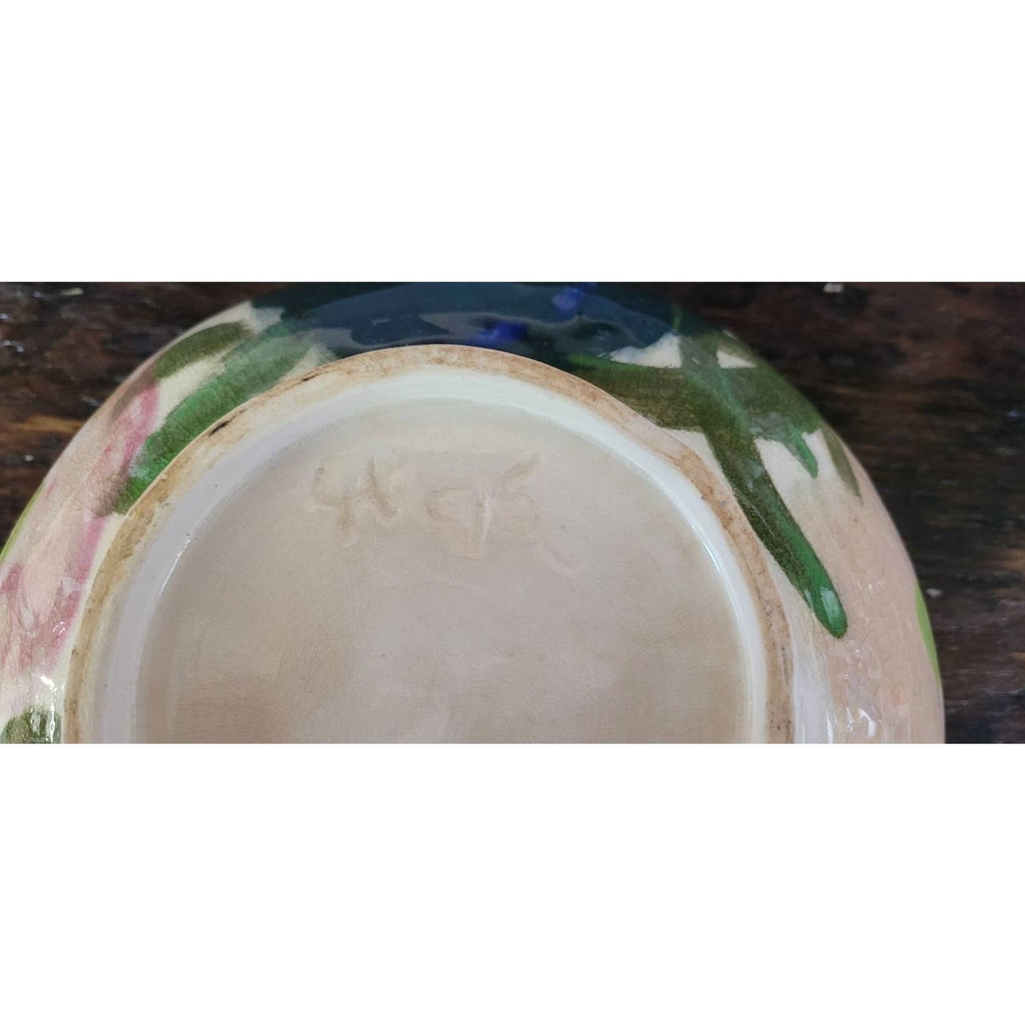 Vintage Polish Pottery Bowl with Flowers