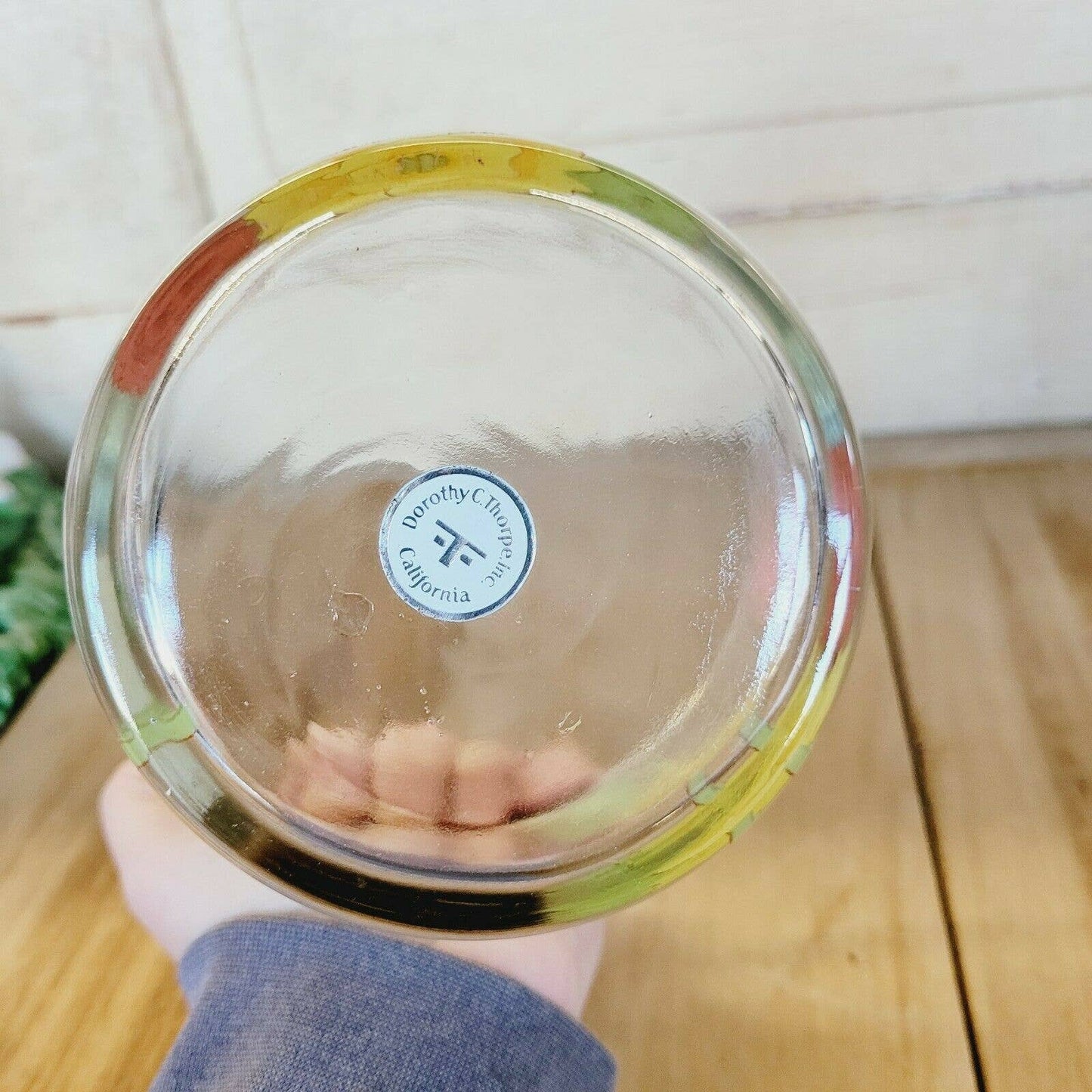 Vintage Dorothy Thorpe Glass Flower Pot Planter.