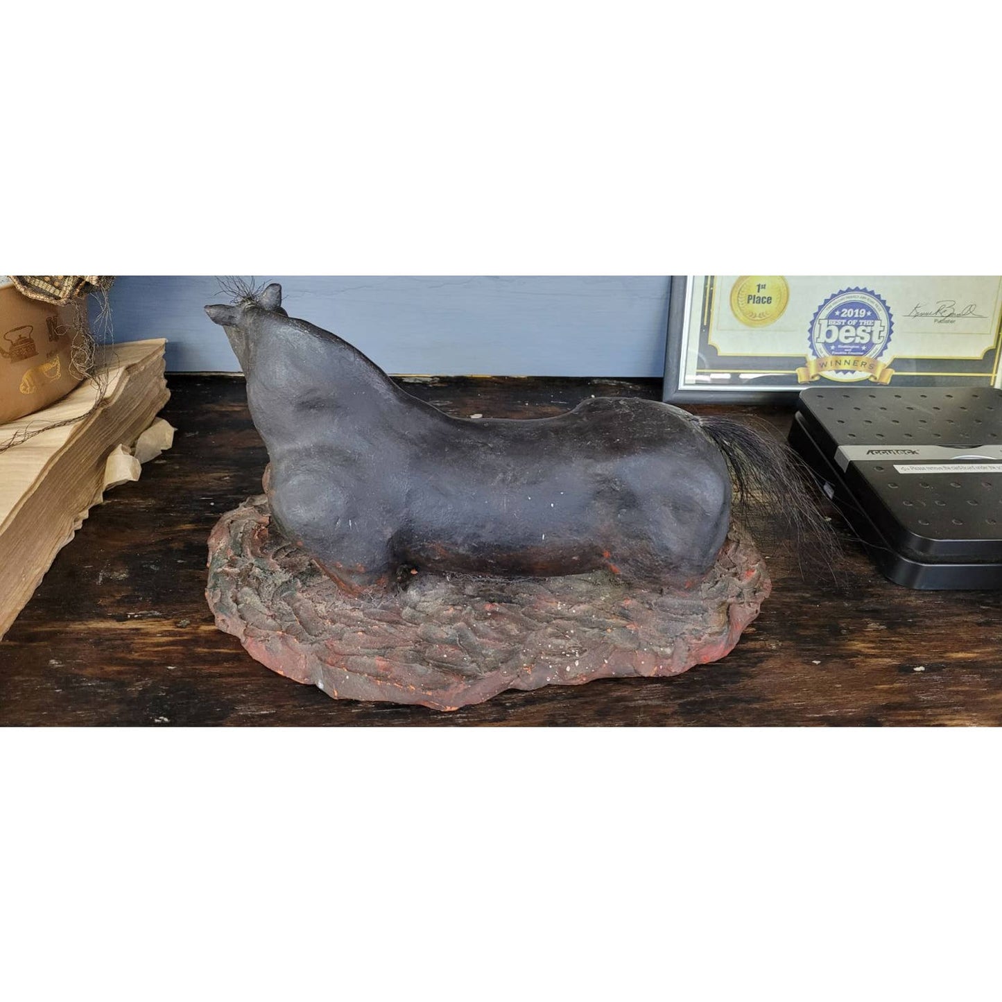 Vintage Handmade Clay Horse in Mud