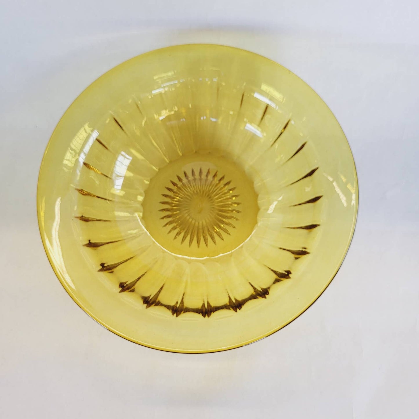 Vintage Heisey Amber Panel Bowl 9 1/2"