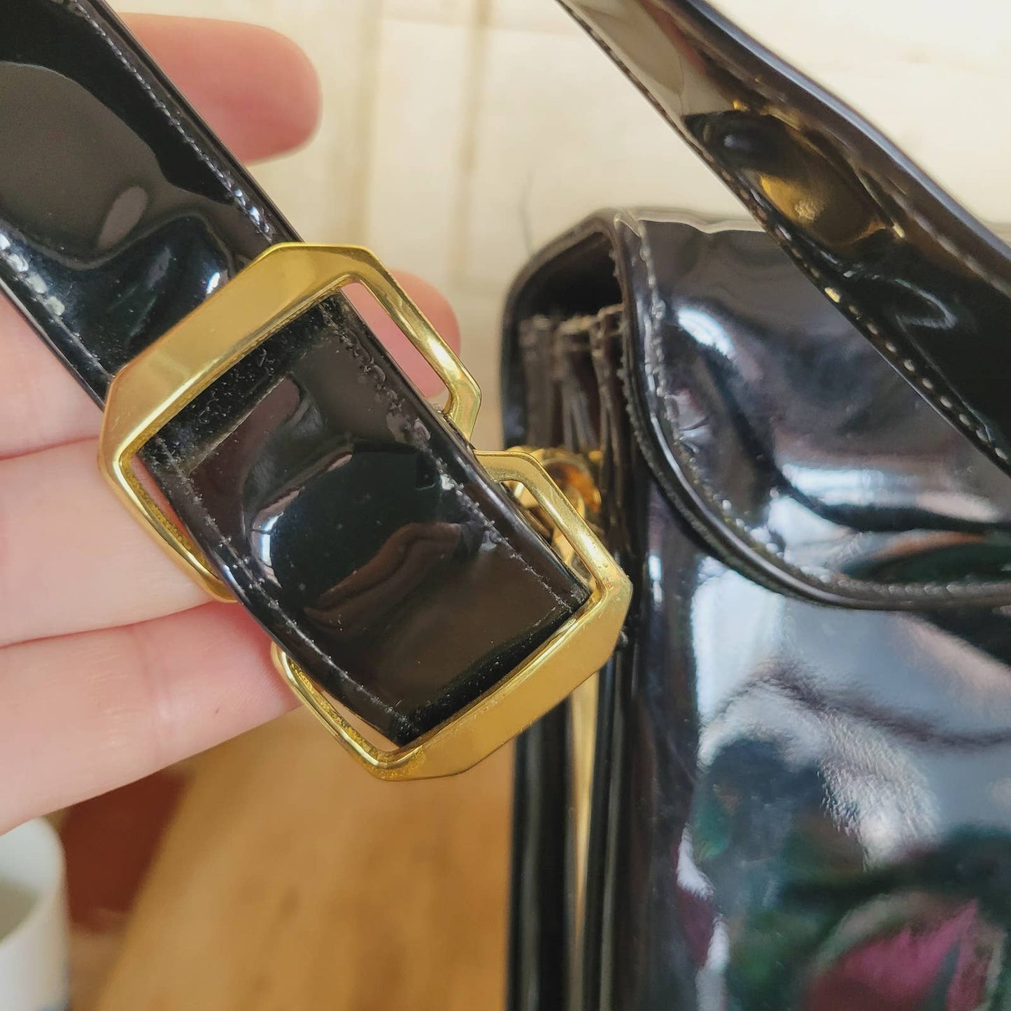 Vintage Robert Bestien Patent Leather Black Purse