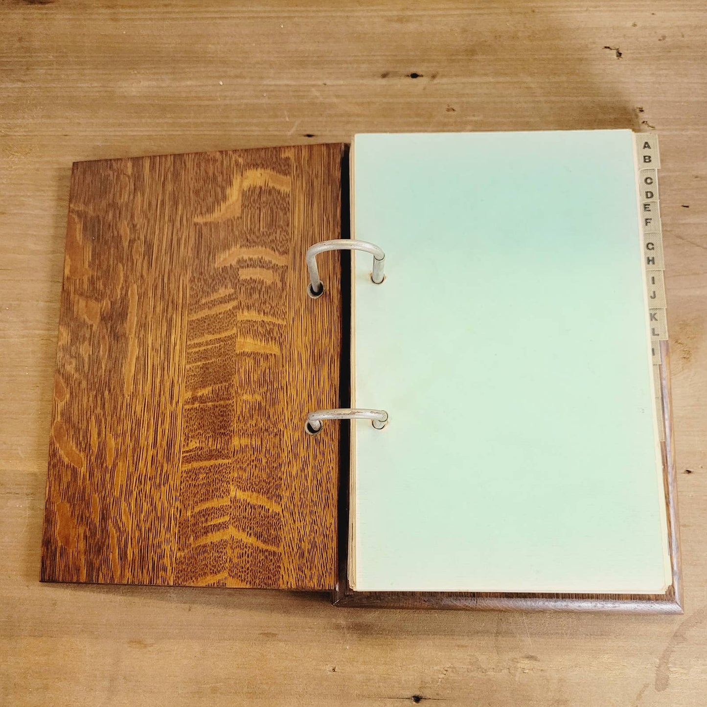 1920's Weis Manufacturing Co. Monroe Michigan Wood Desktop Ledger Book w/Pages