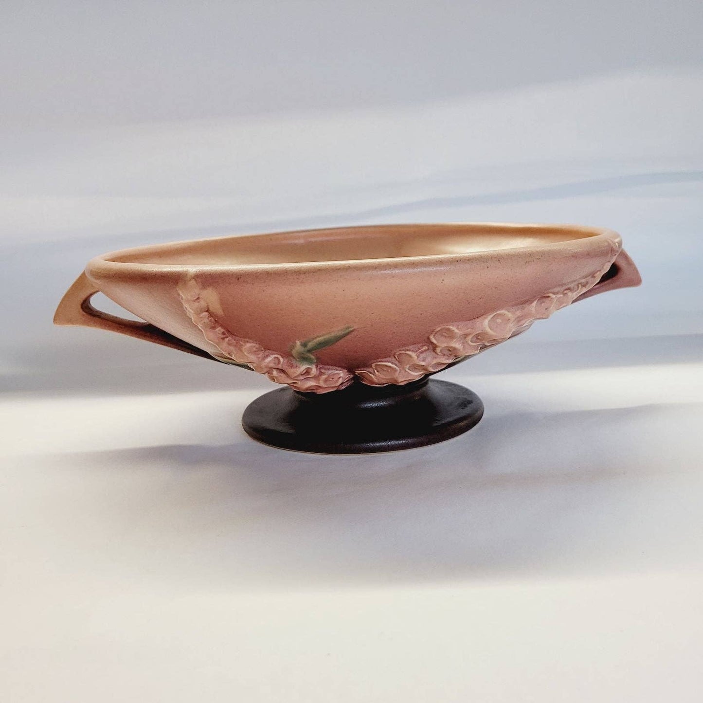 Vintage Roseville Pottery Foxglove Pink Compote 2-10