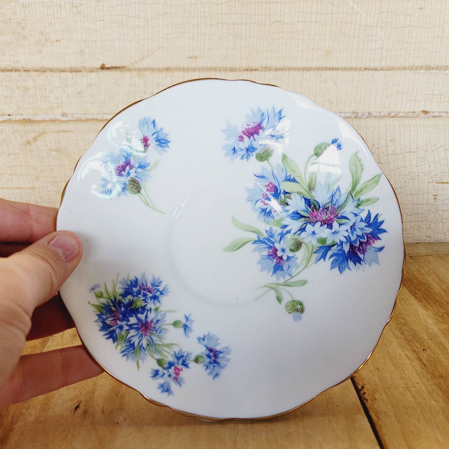 Vintage 1940s Hammersley & Co Teacup & Saucer Cornflower
