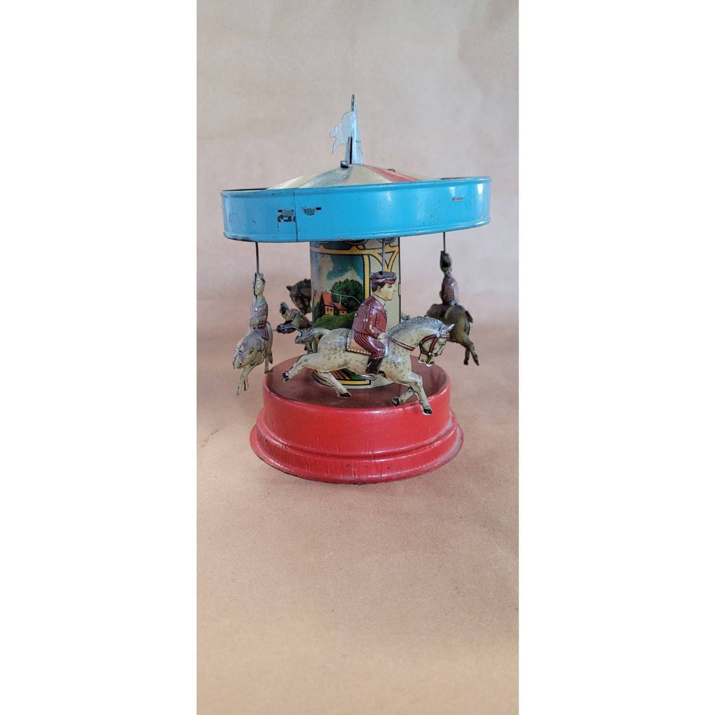 Antique Gunthermann tin toy Carousel
