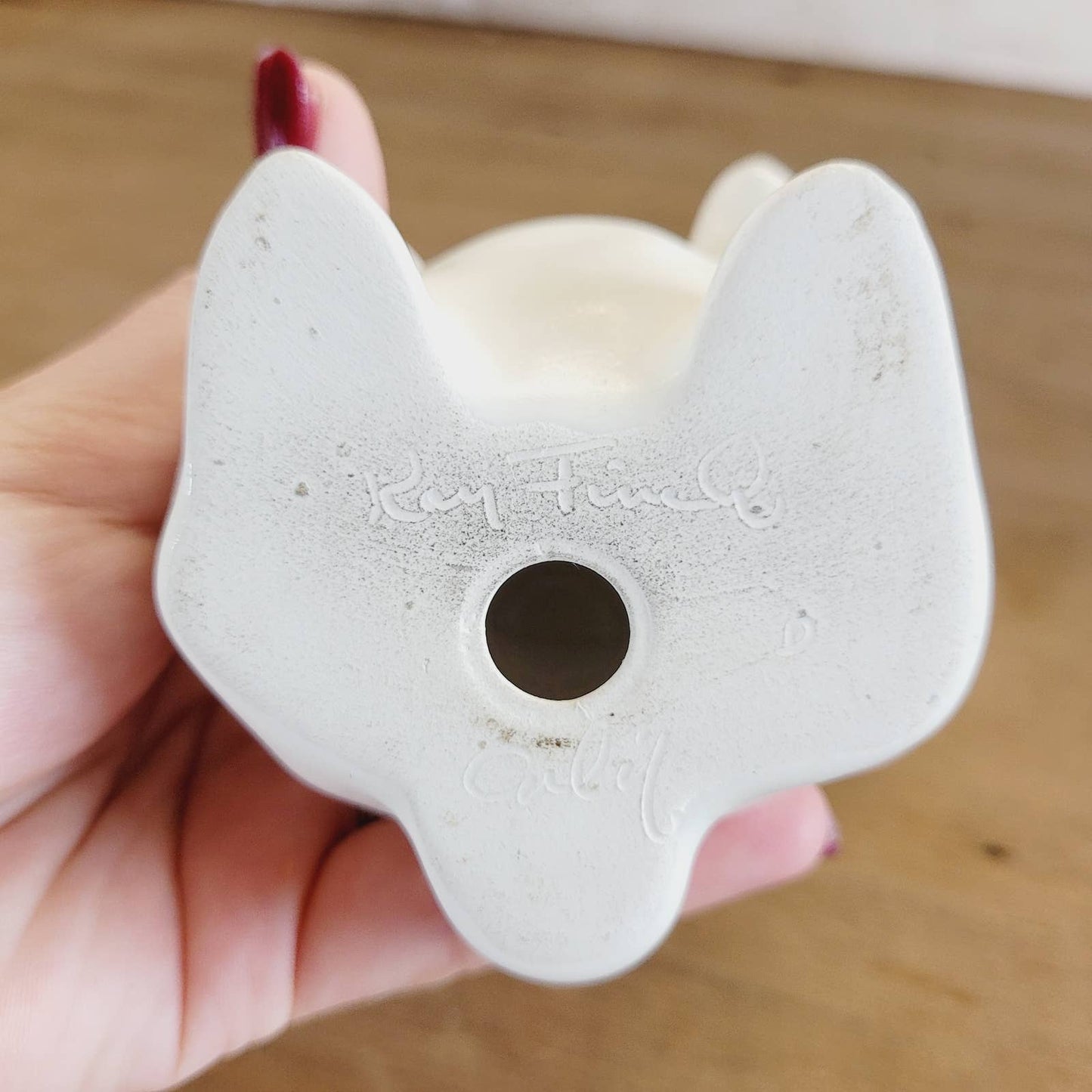 Vintage Kay Finch Rabbit White Signed
