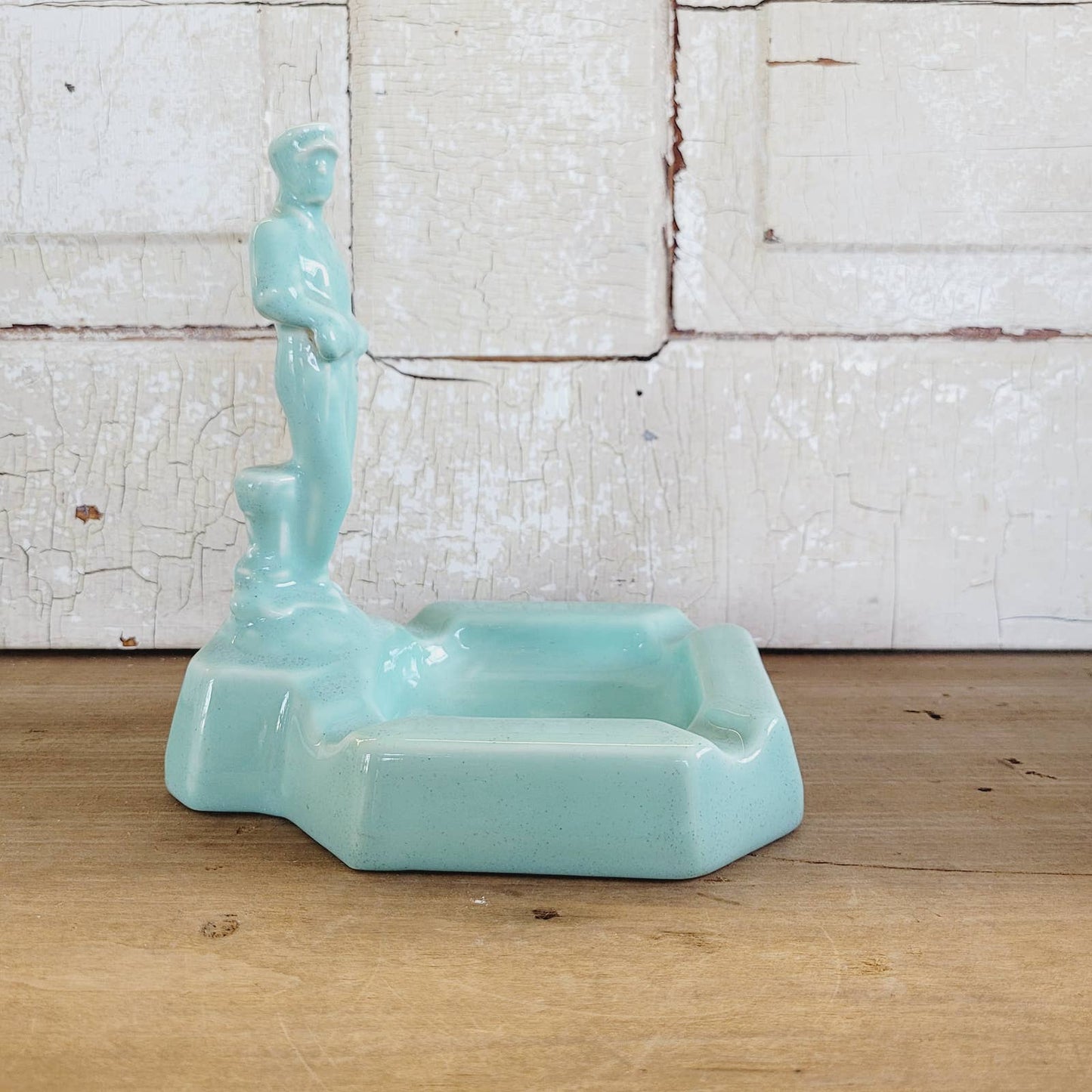 Vintage Pottery Figural Man Ashtray