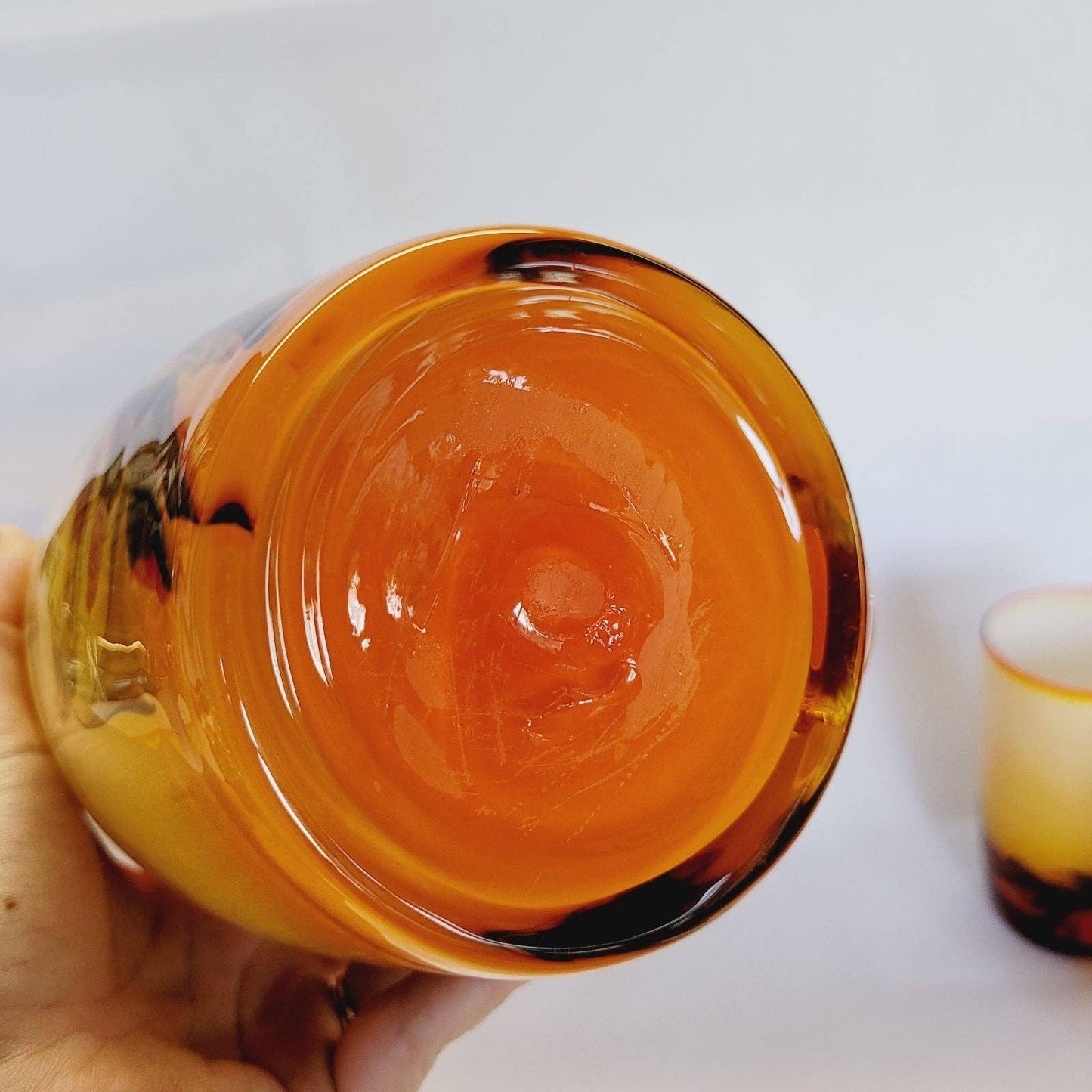 Vintage Cased Glass Tumblers and Pitcher